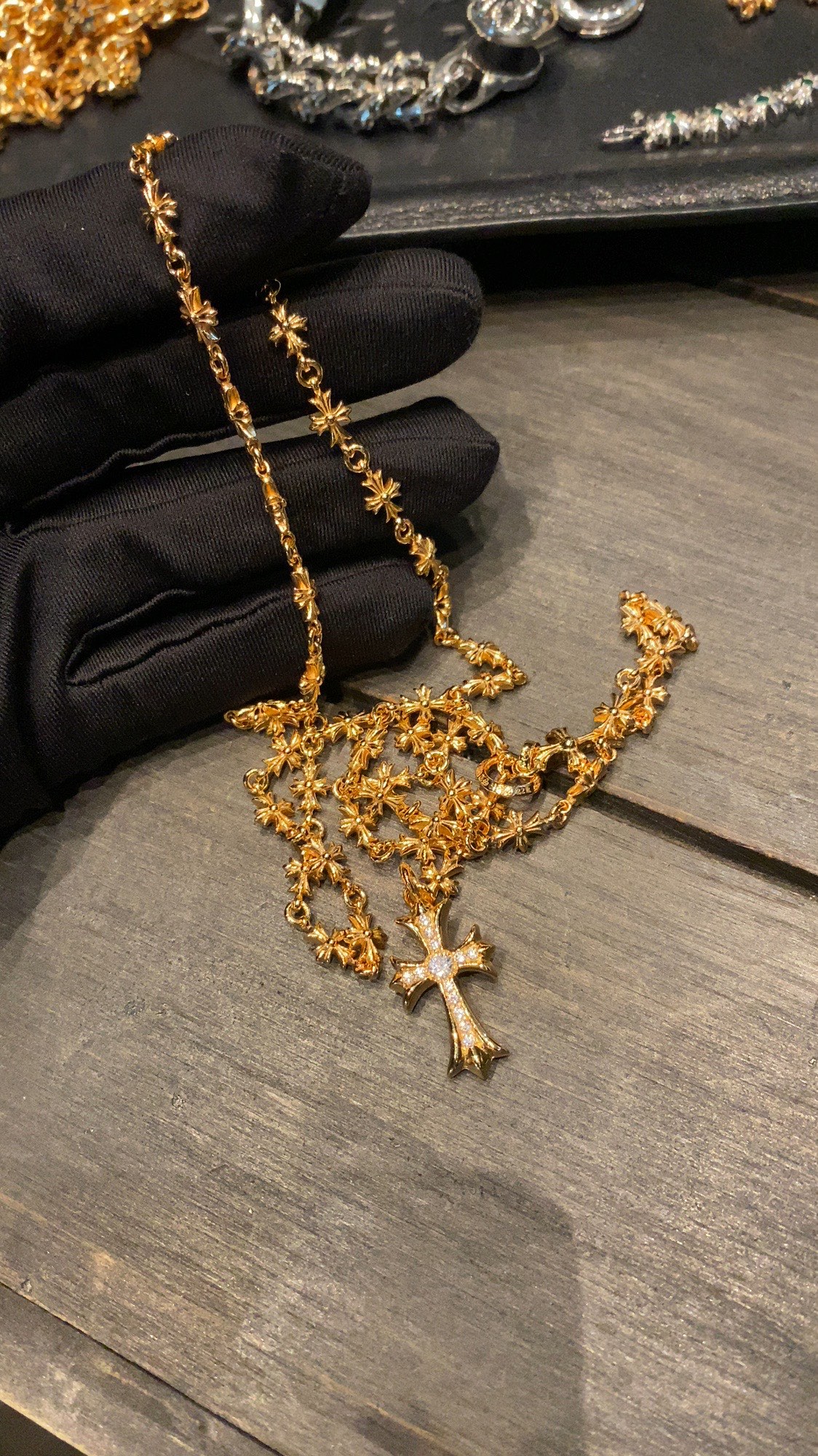Custom Gold-Plated Diamond Setting, Necklace Pendant