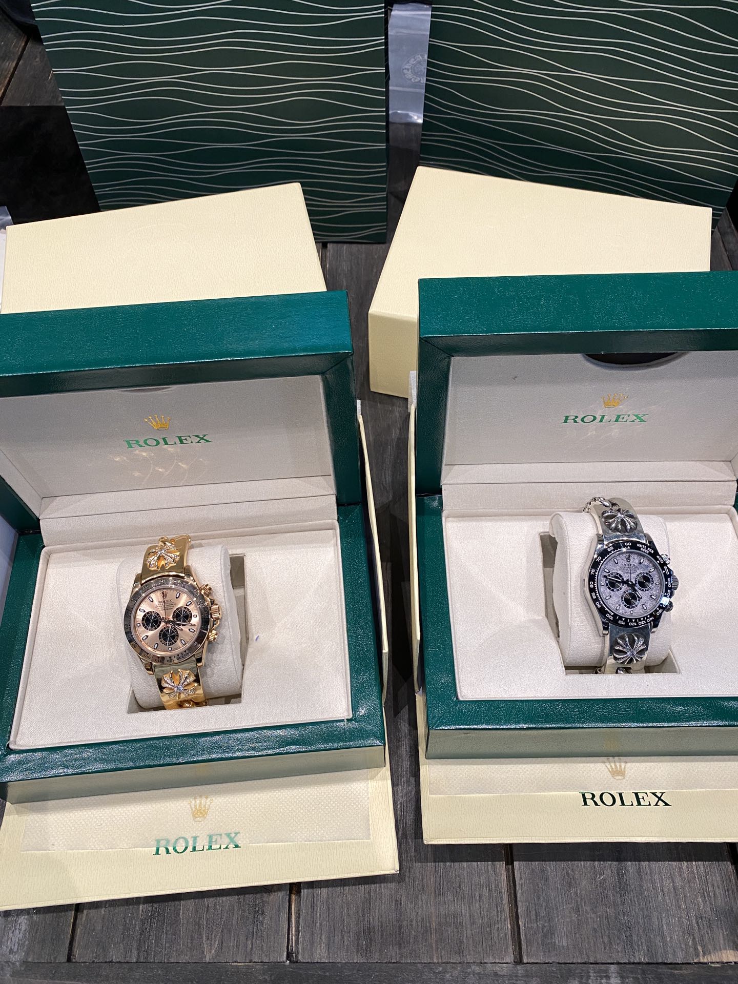 Watch modification, Gold-plated diamond-set custom, 925 silver diamond custom