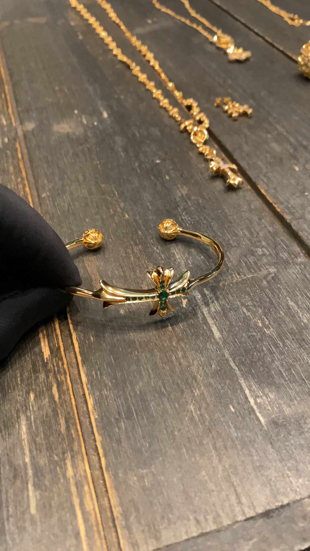 Custom Gold-Plated Diamond Setting, Bracelet Bangle