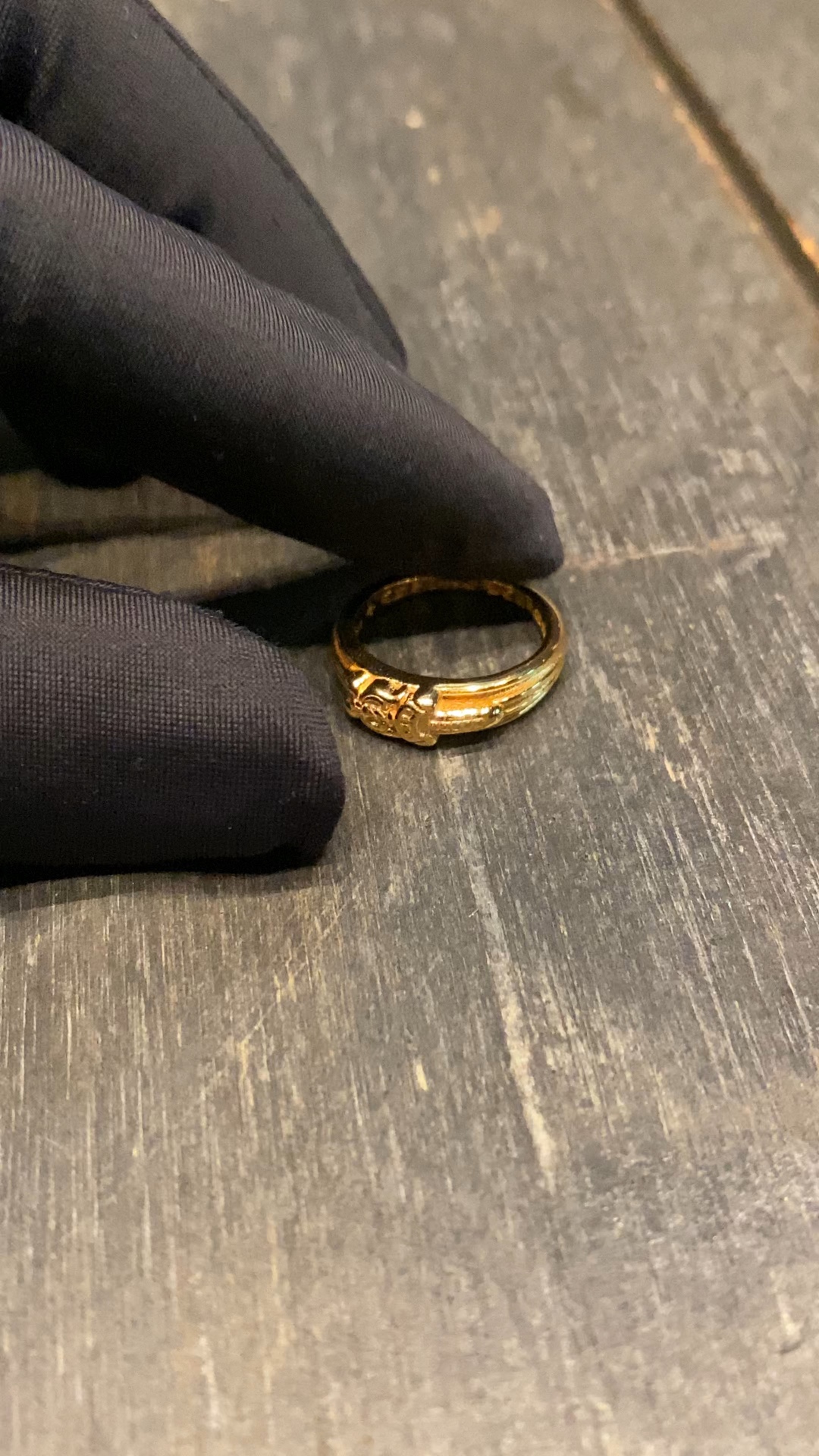 Ring, Custom Gold-Plated Diamond Setting