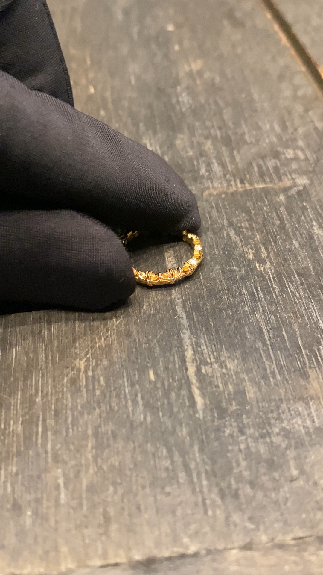 Ring, Custom Gold-Plated Diamond Setting