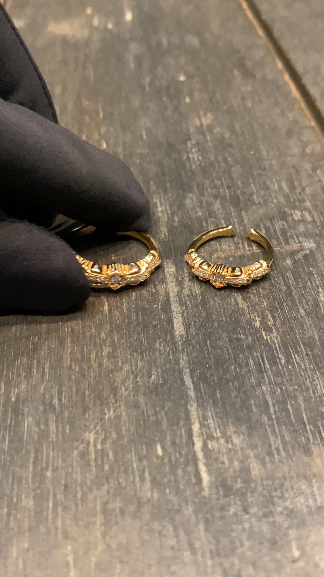 Ring, Custom Gold-Plated Diamond Setting