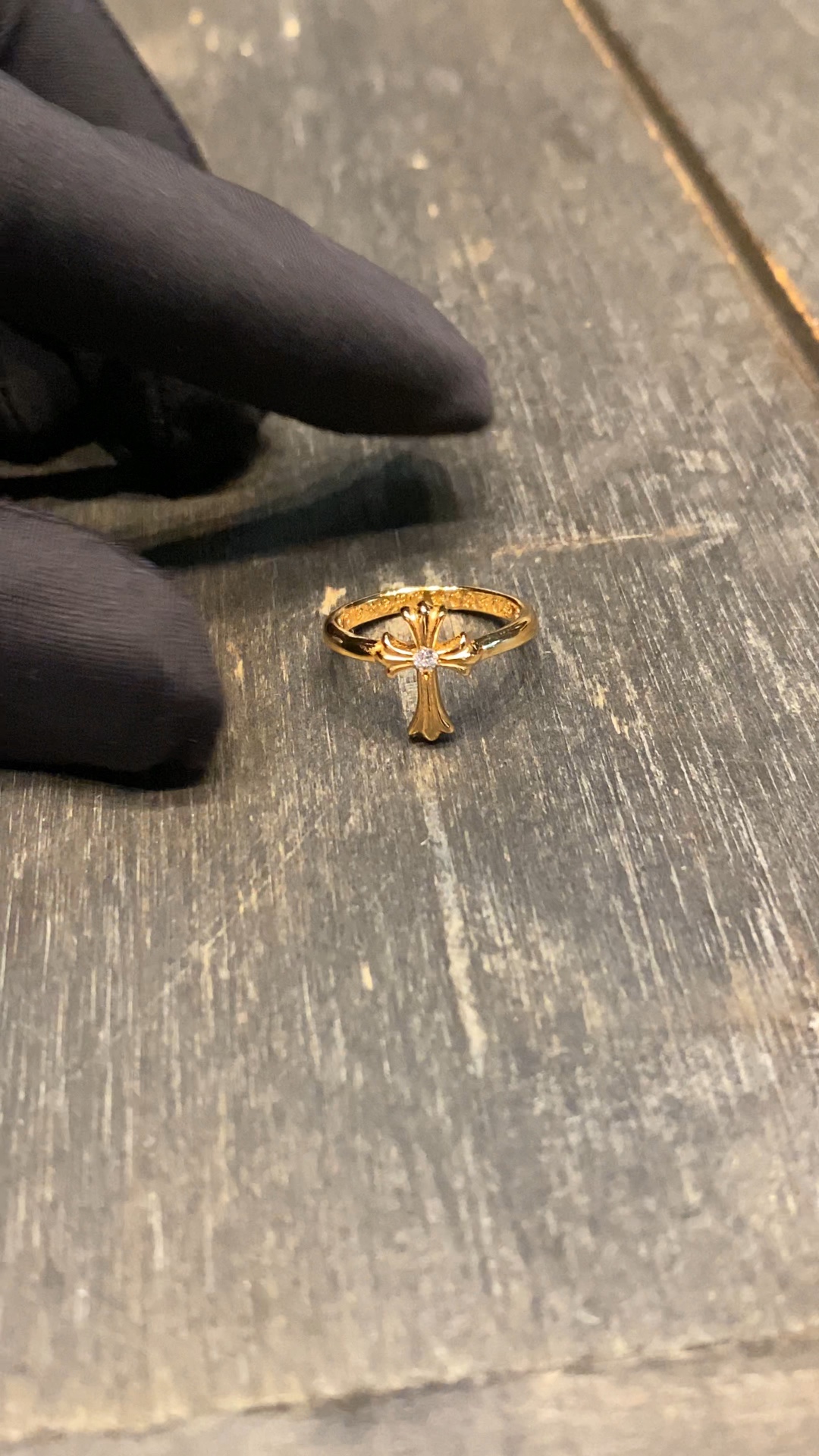 Ring, Custom Gold-Plated Diamond Setting