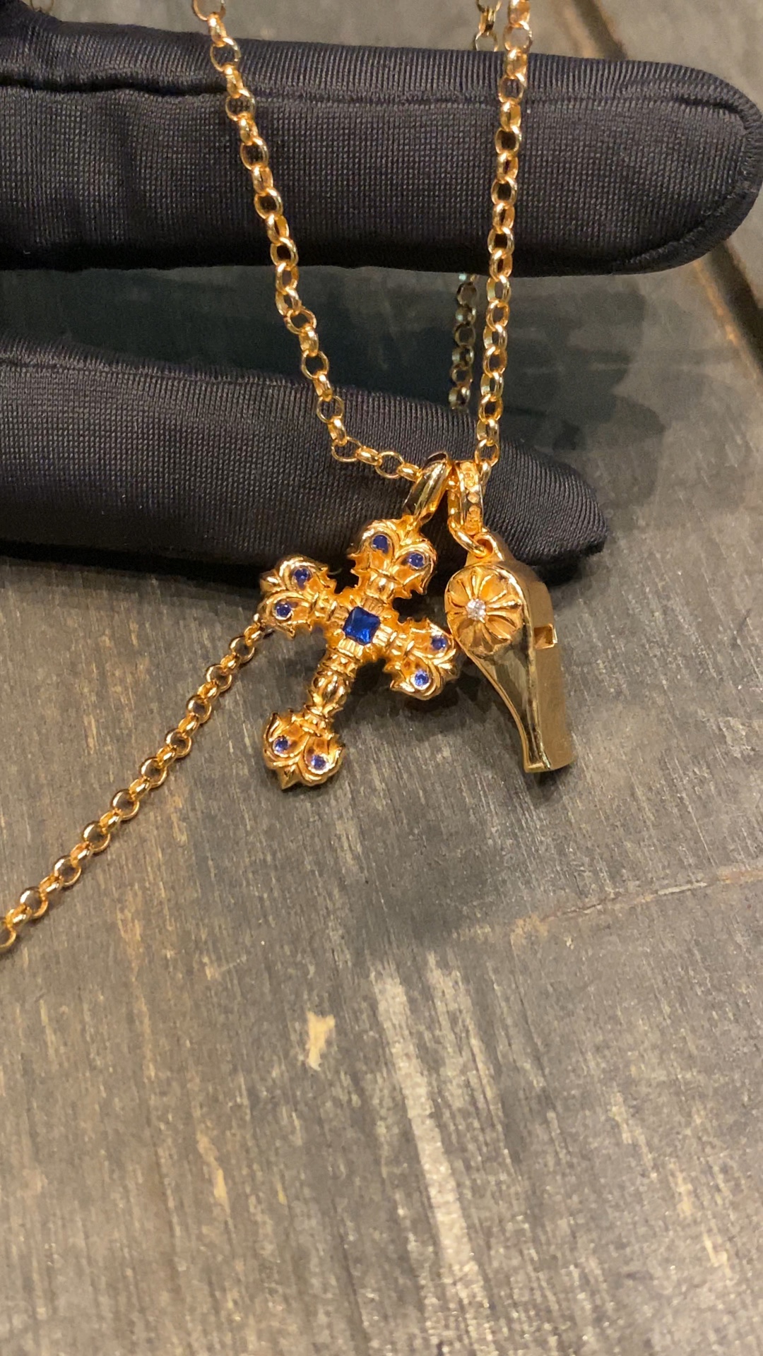 Custom Gold-Plated Diamond Setting, Necklace Pendant