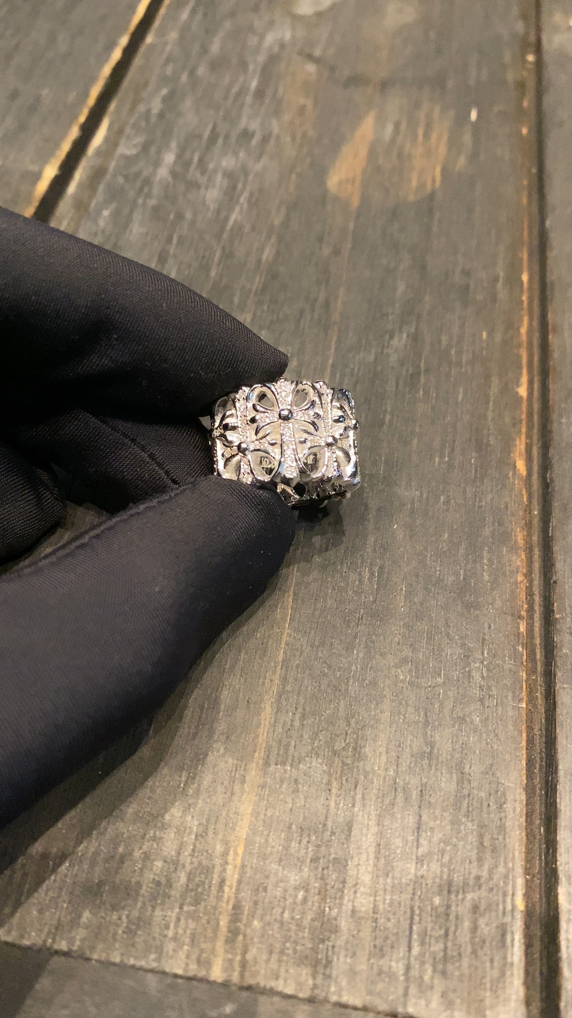 Ring, Custom Gold-Plated Diamond Setting