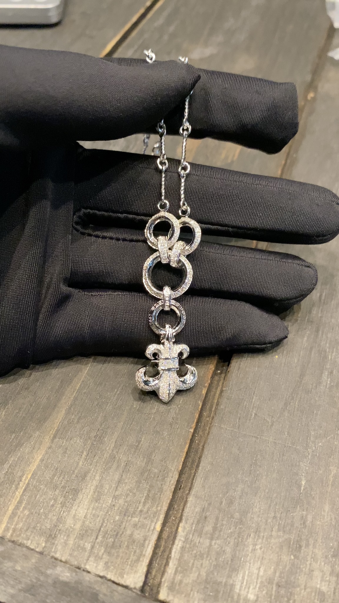 Custom Gold-Plated Diamond Setting, Necklace Pendant