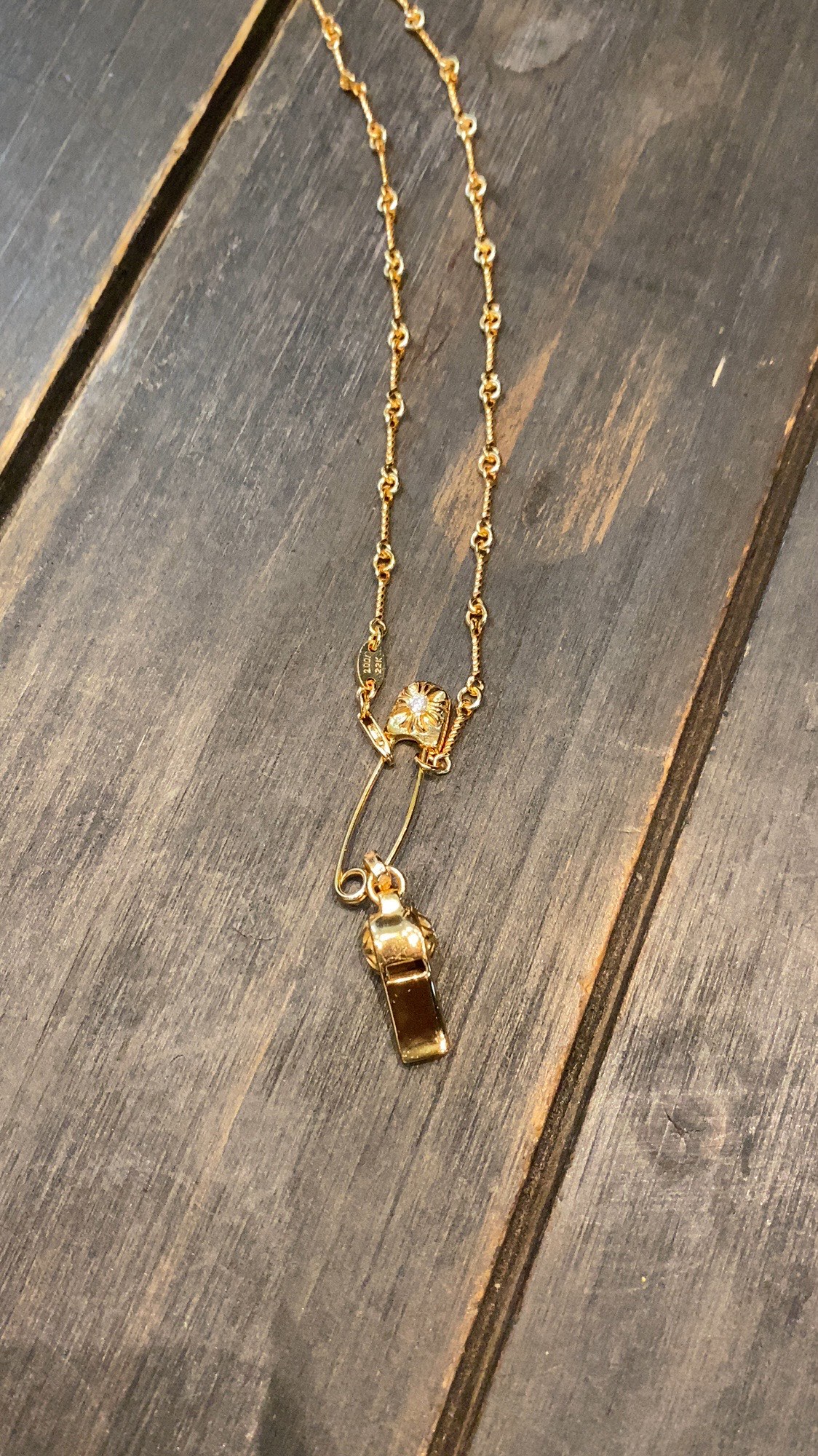 Custom Gold-Plated Diamond Setting, Necklace Pendant