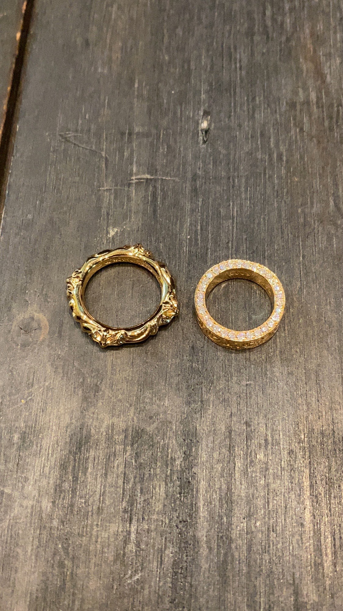 Ring, Custom Gold-Plated Diamond Setting