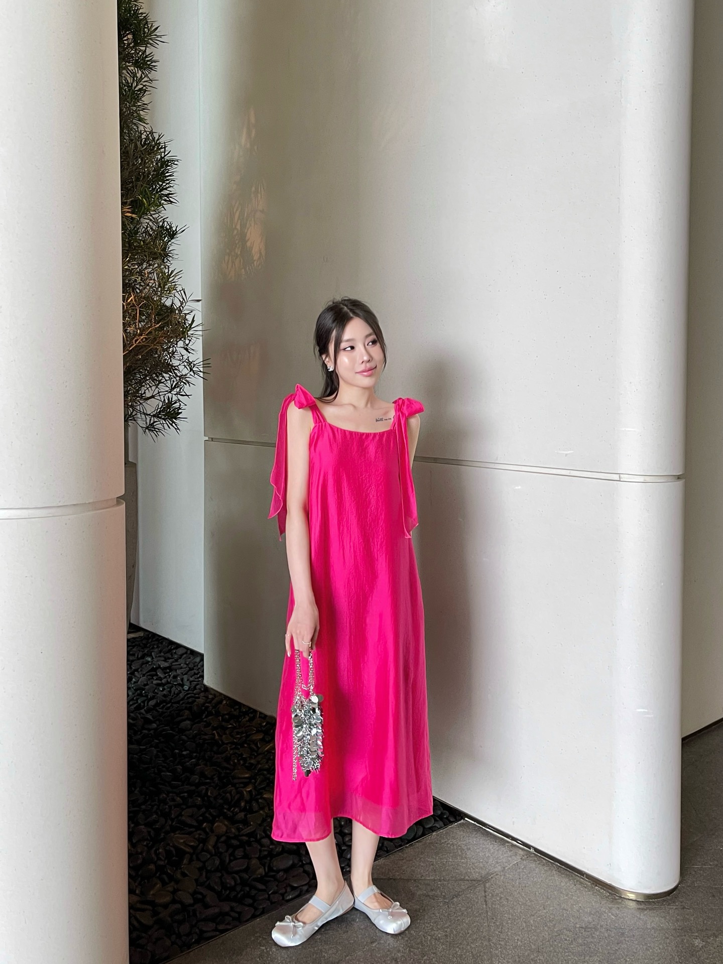 Elegant Summer Beach Dress - Sleeveless Midi Dress with Bow Tie Straps 2 i1745142624521 9833 0 0