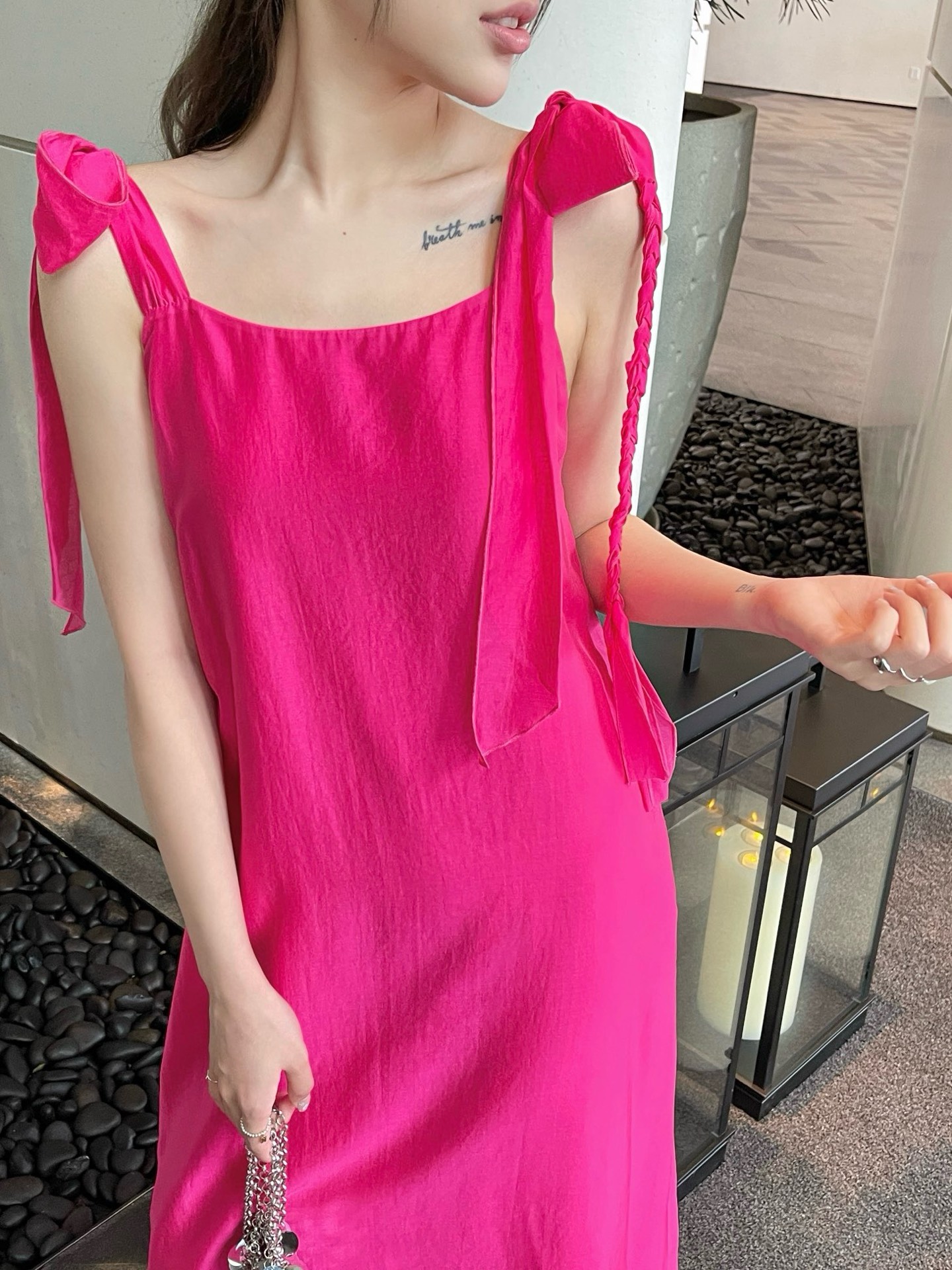 Elegant Summer Beach Dress - Sleeveless Midi Dress with Bow Tie Straps 4 i1745142624779 6550 0 2