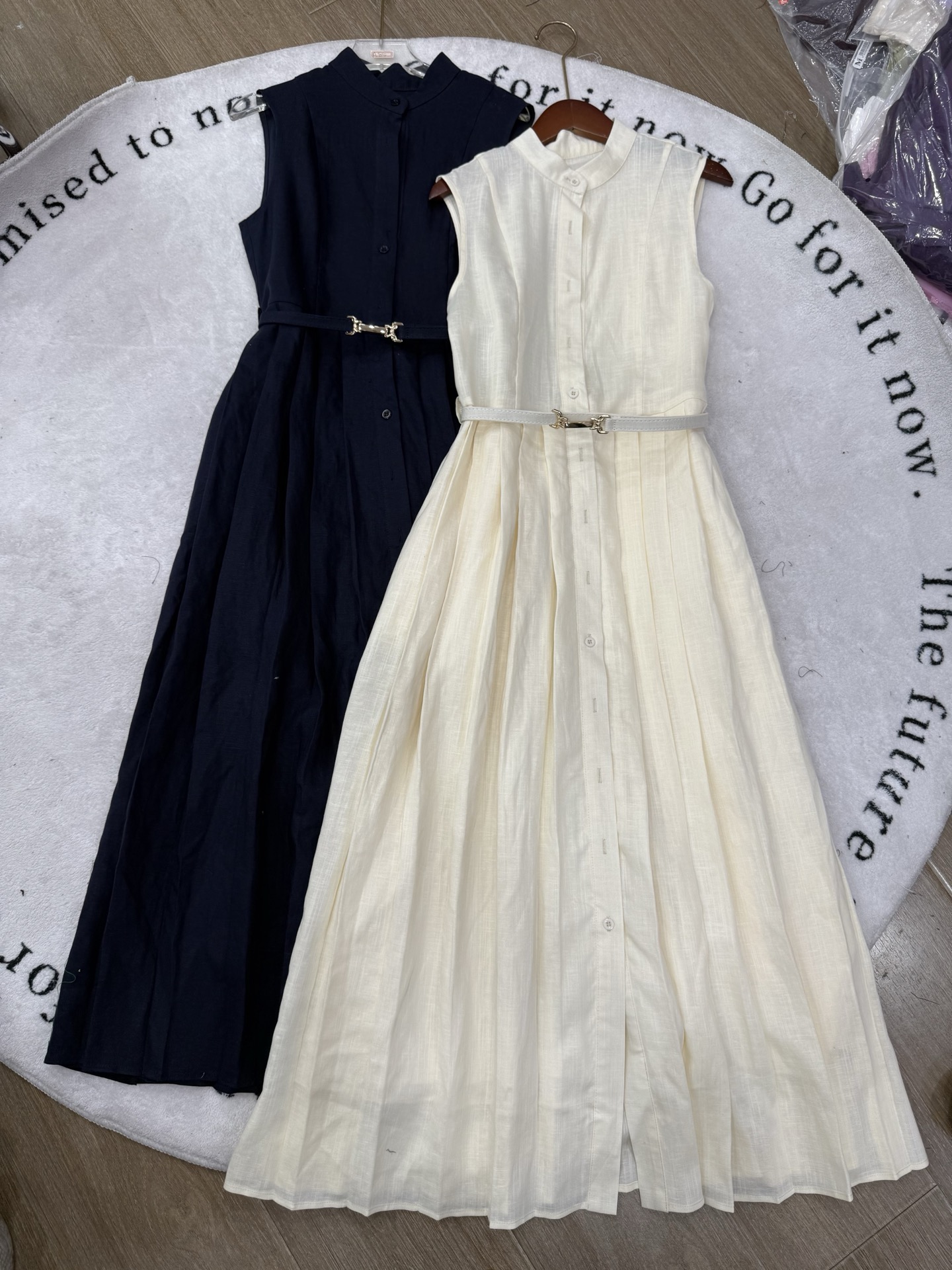 Sleeveless Linen Dress with Pleated Waist Belt - Ralph Lauren Inspired 6 i1748753770503 4514 0 4