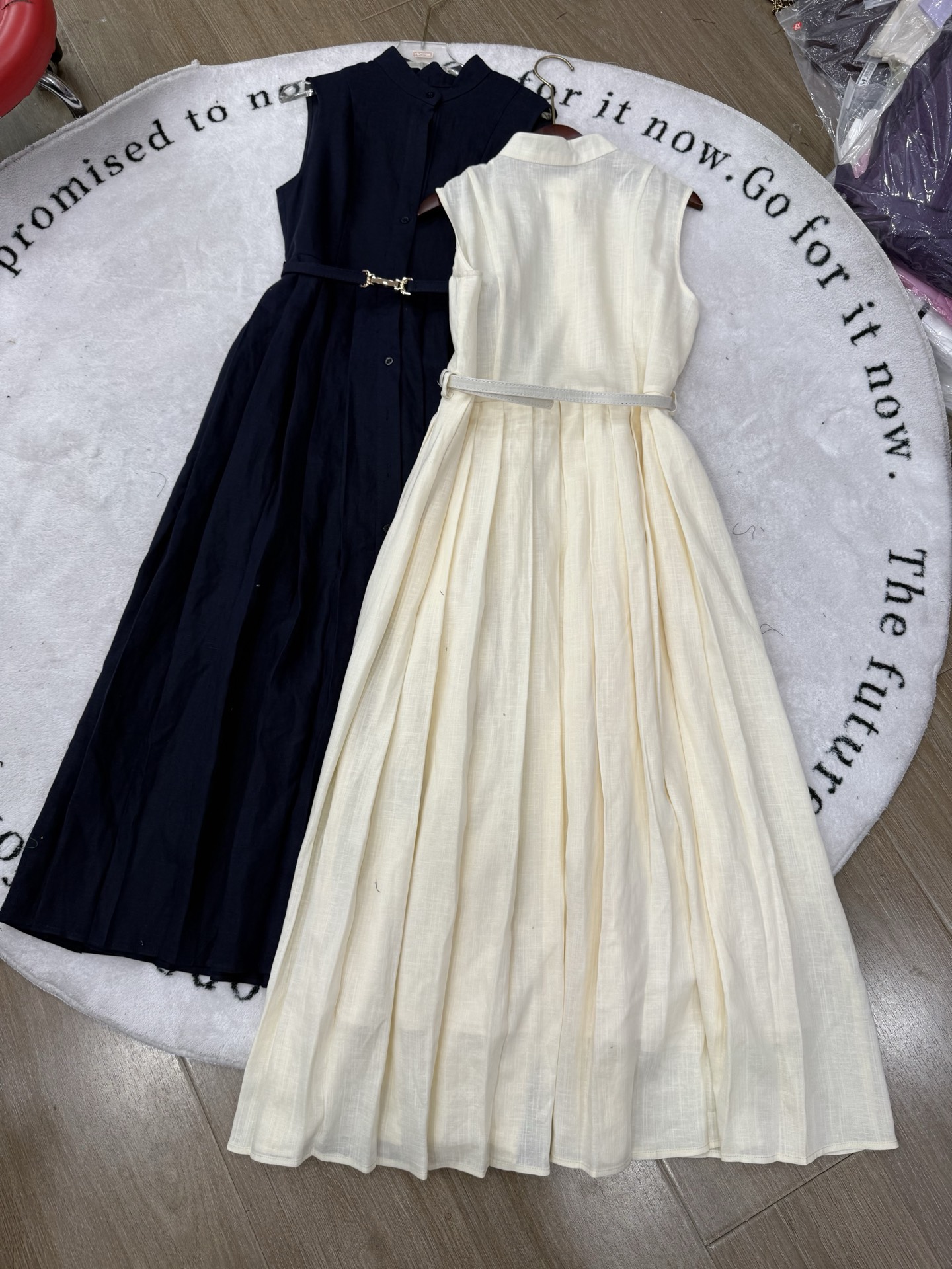 Sleeveless Linen Dress with Pleated Waist Belt - Ralph Lauren Inspired 7 i1748753770674 8752 0 5