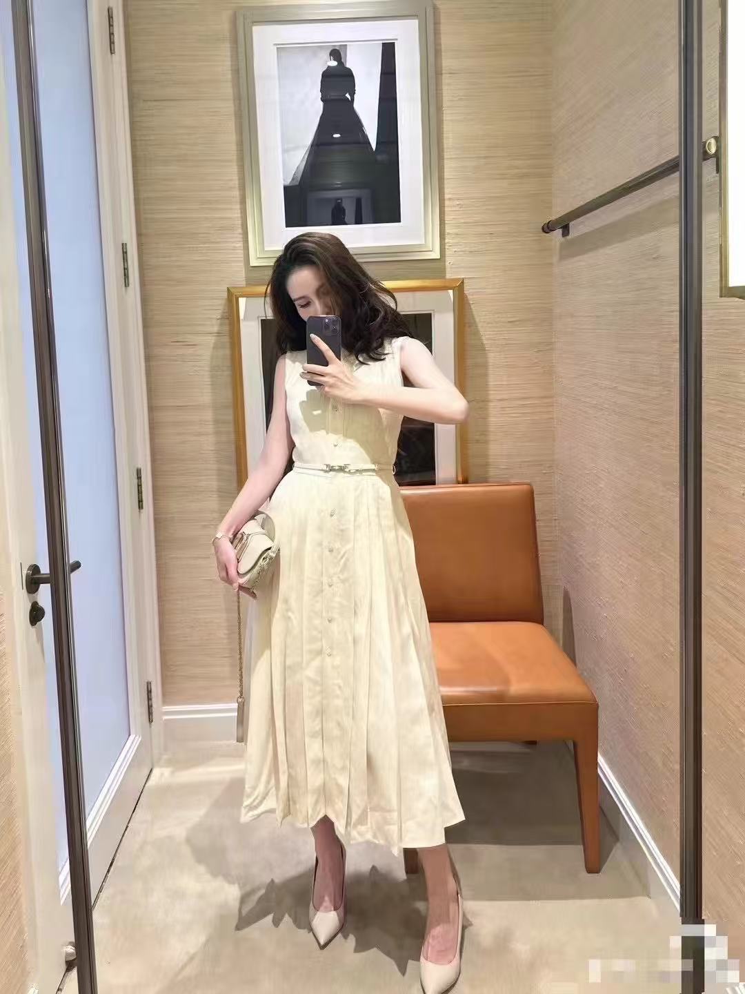 Sleeveless Linen Dress with Pleated Waist Belt - Ralph Lauren Inspired 4 i1748753771195 283 0 2