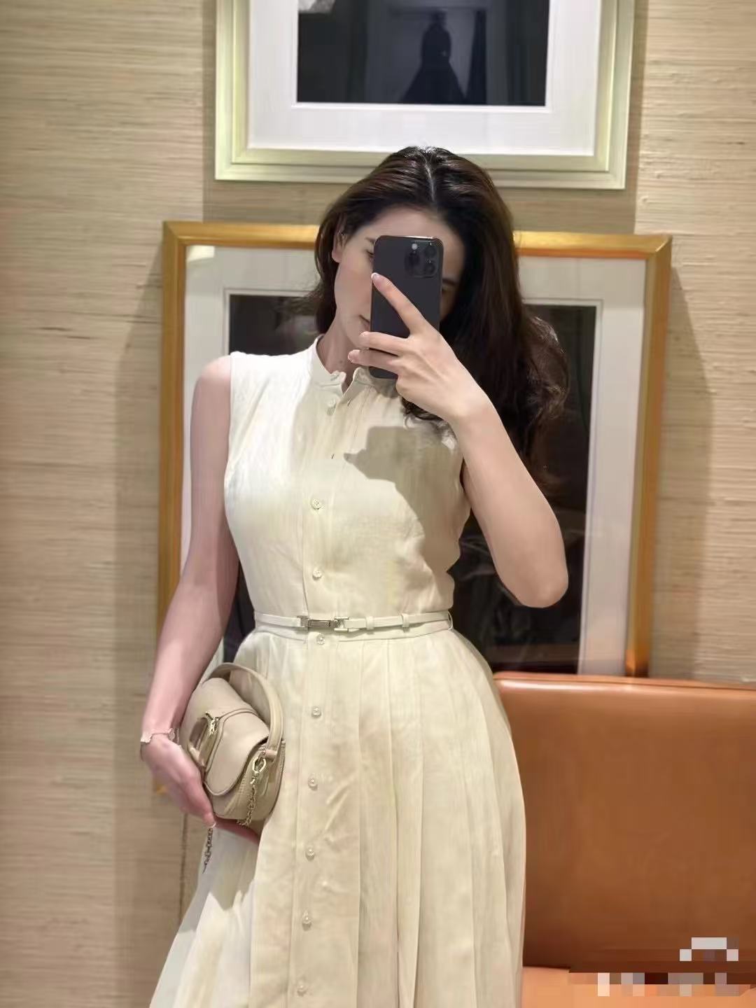 Sleeveless Linen Dress with Pleated Waist Belt - Ralph Lauren Inspired 5 i1748753771216 7030 0 3