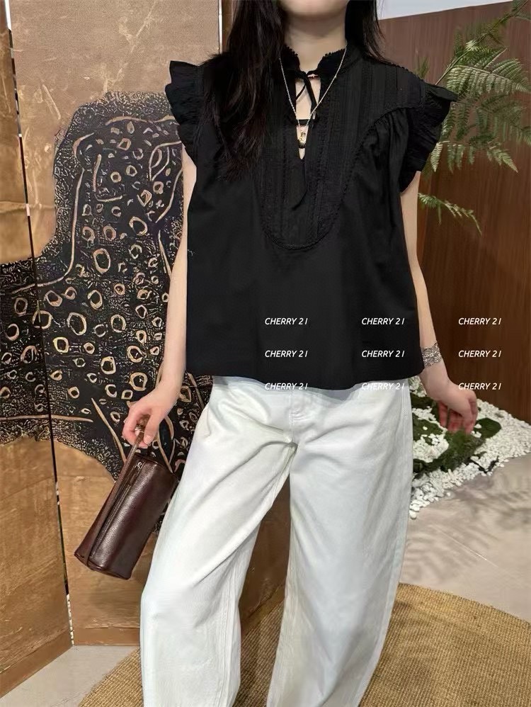 Skall Studio Lace Embroidery Viola Ruffle Shirt Vest - Danish Style 3 i1749103747577 529 0 1