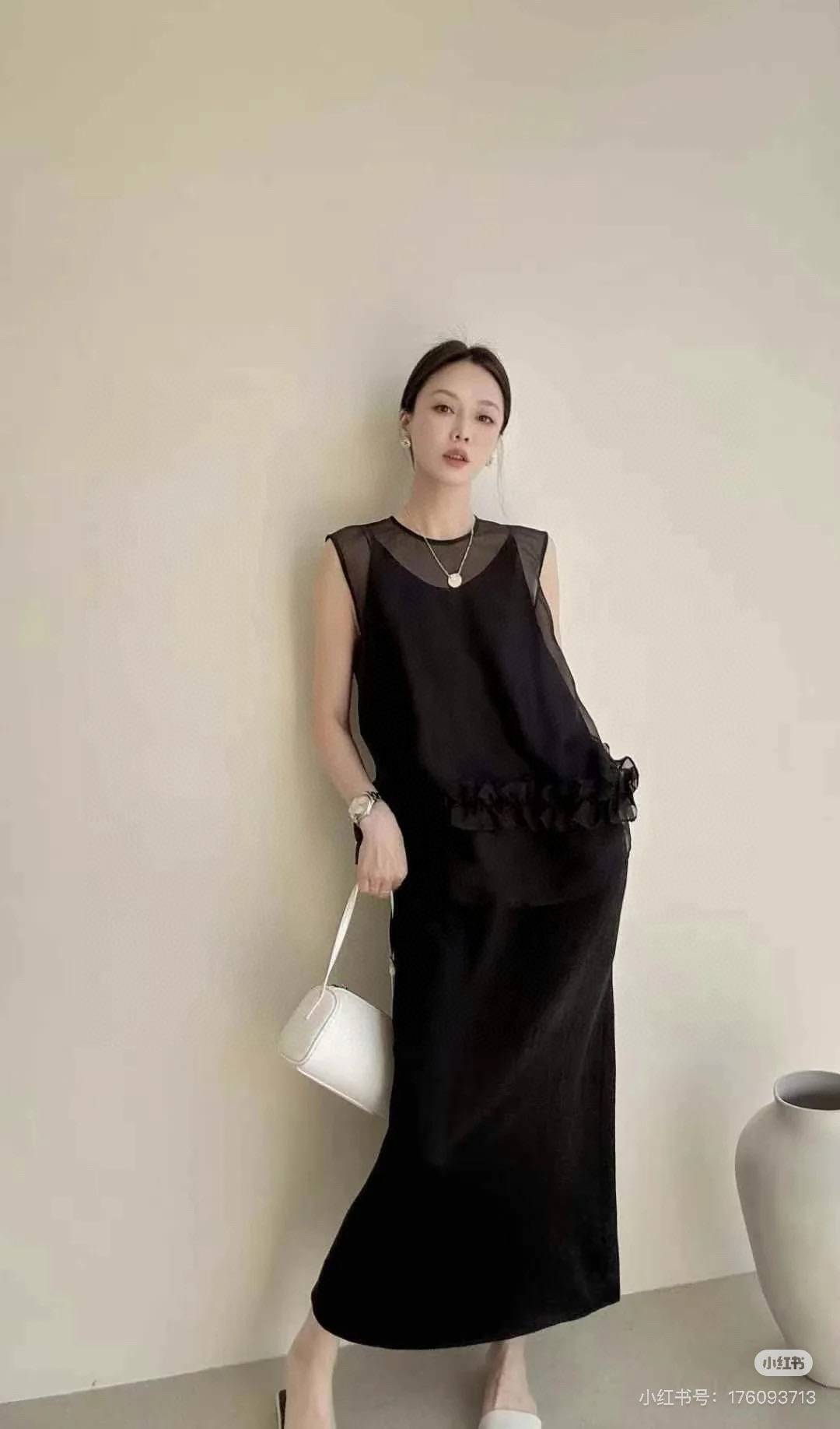 Elegant Silk Organza and Acetate Slip Dress Set - French Style, Ruffle Detail 5 i1749793807093 9613 0 3