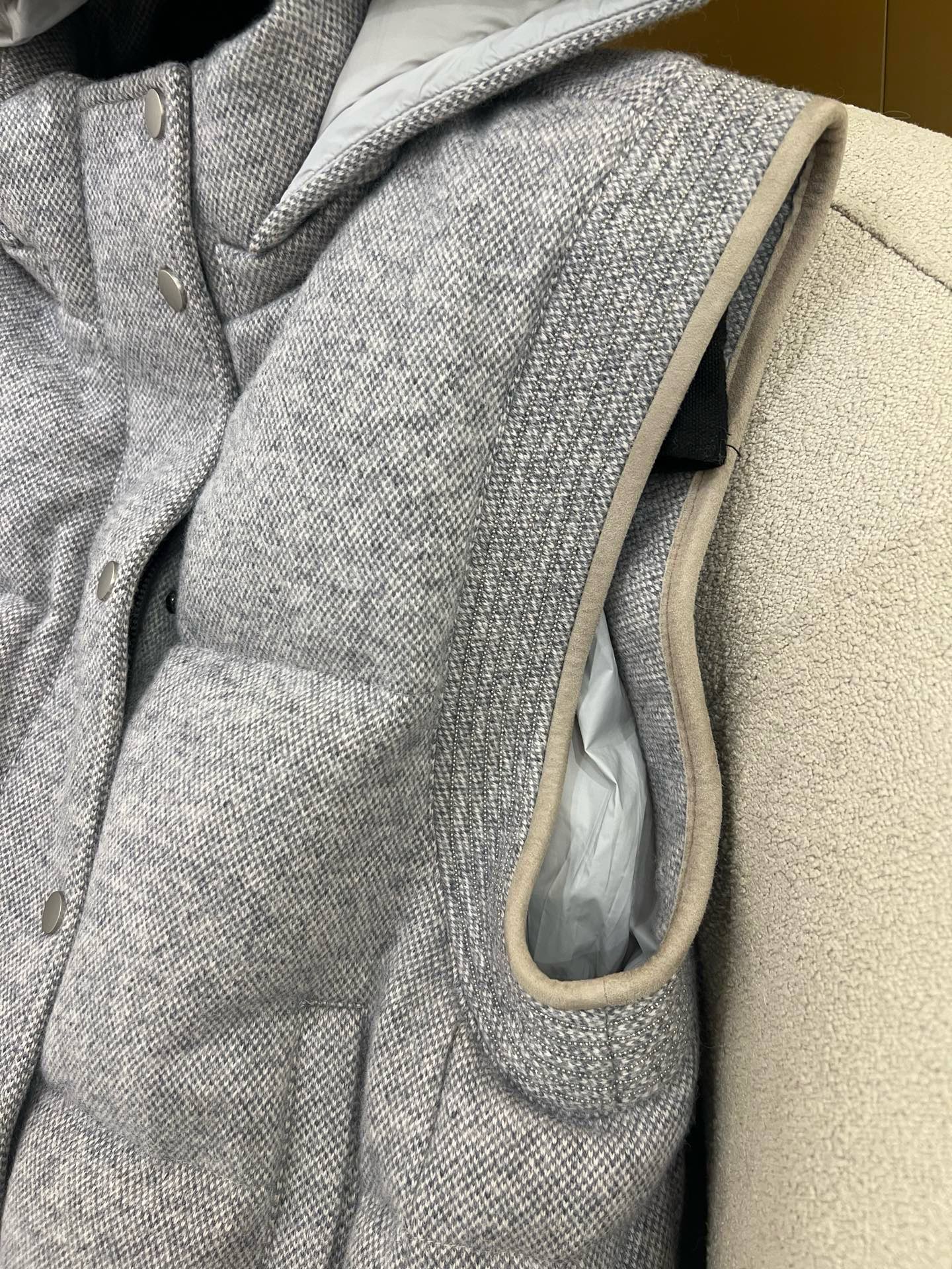 Cashmere Knit Down Vest with Detachable Hood & Lambskin Edging 5 i1758427582483 5067 0 3