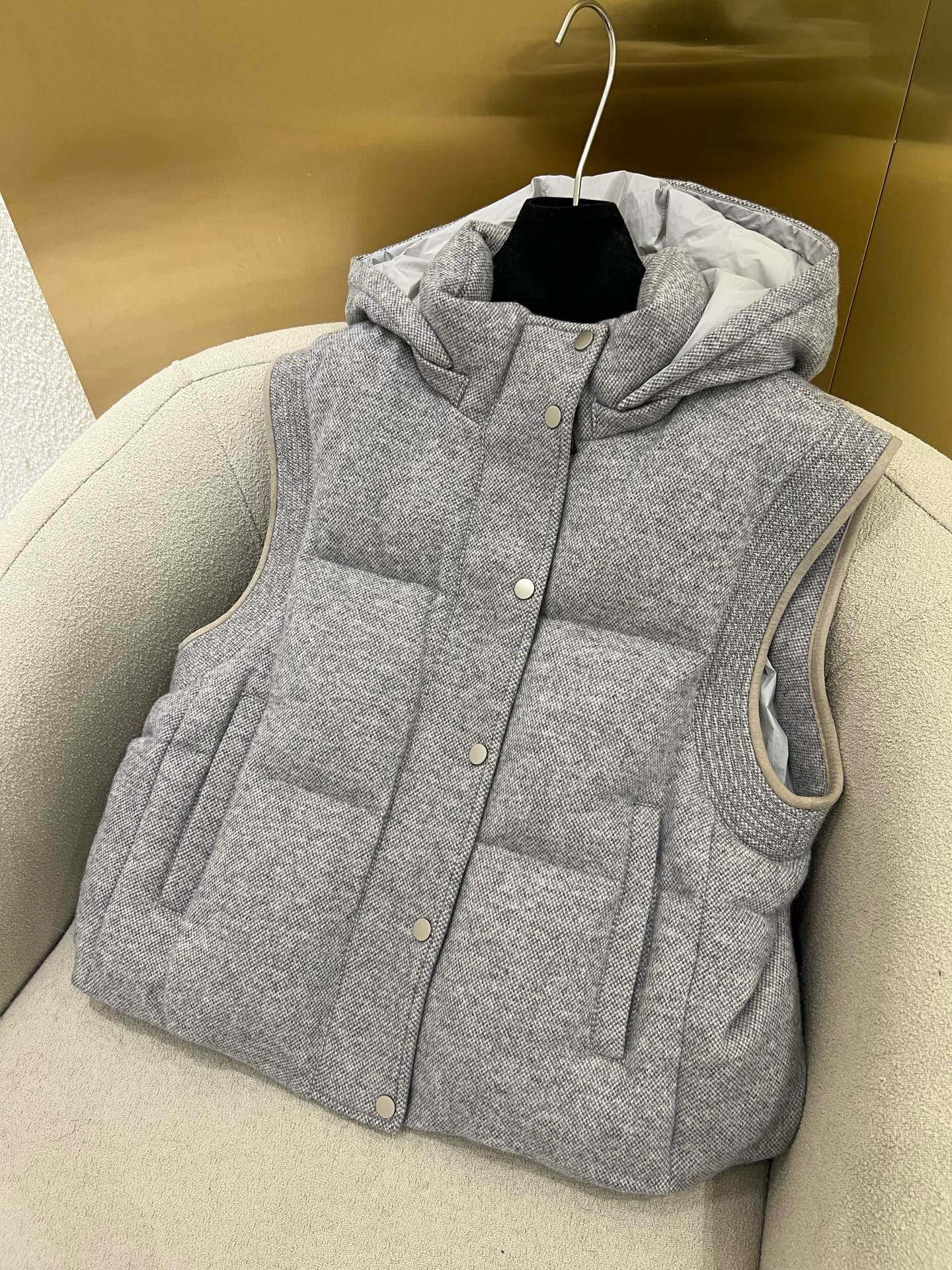Cashmere Knit Down Vest with Detachable Hood & Lambskin Edging 3 i1758427583912 4135 0 1