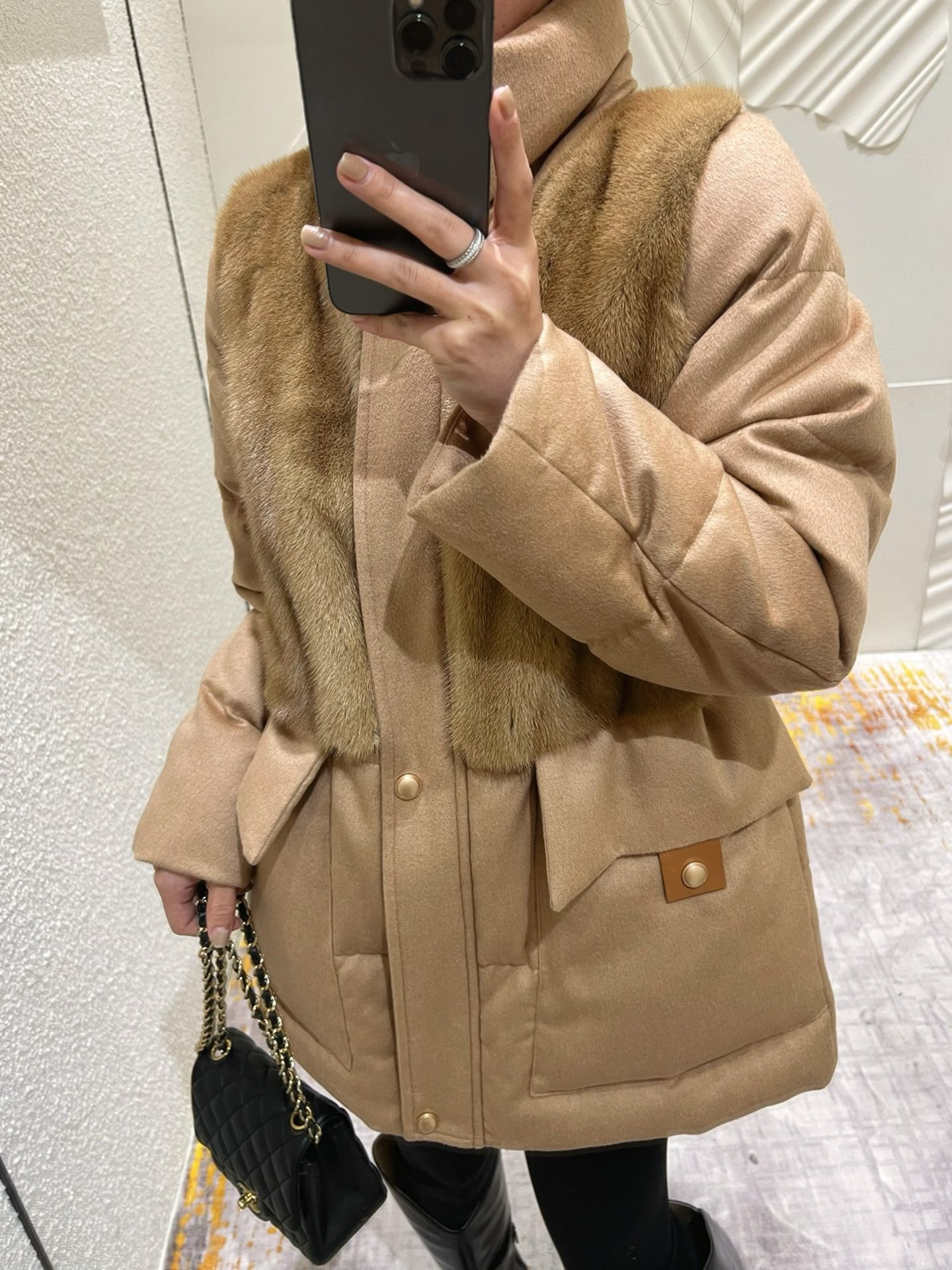 Elegant Mink & Goose Down Coat: Luxurious Blend of Silk, Cashmere, and Camel Hair 3 i1758427695825 5983 0 1