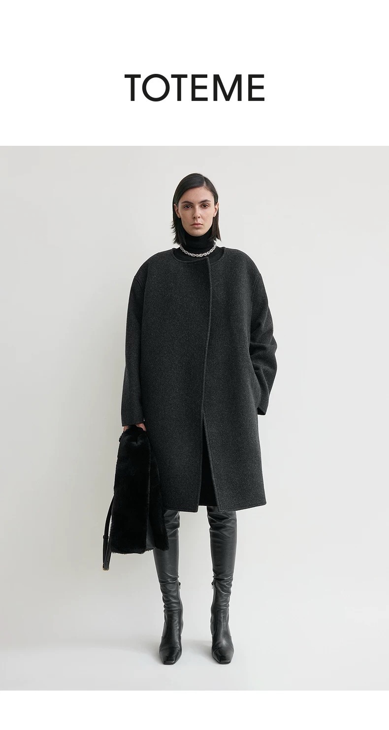Toteme Straight-Fit Drop Shoulder Collarless Coat - Original Fabric, Sizes Available 2 i1761545361113 7127 0 0