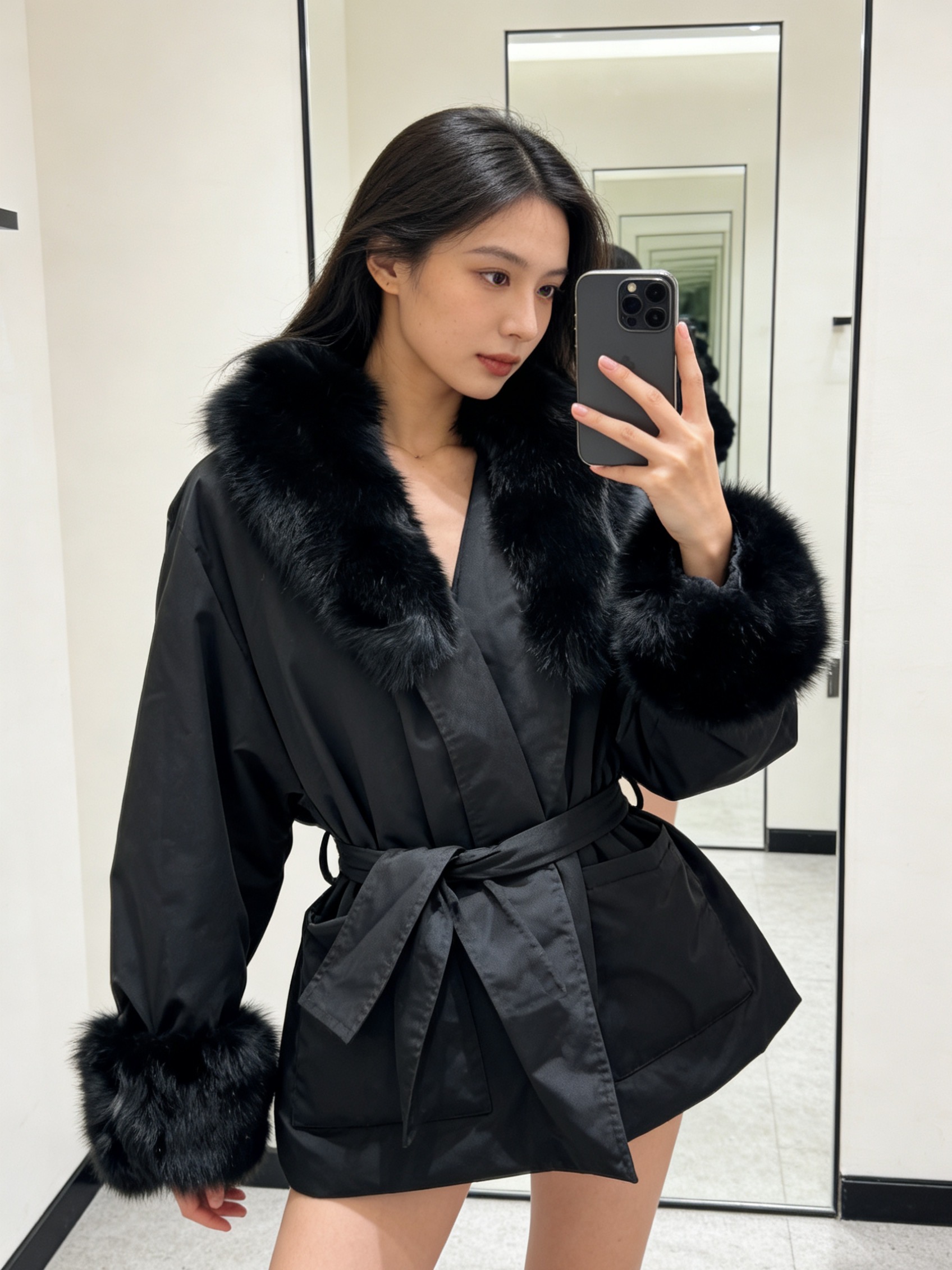 MaxMara Fox Fur Collar Down Coat Elegant Belted Puffer Jacket 3 i1764909731797 1625 0 1