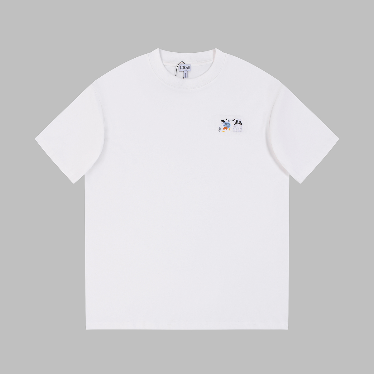 Loewe Clothing T-Shirt Apricot Color Black Blue White Embroidery Unisex Cotton Spring/Summer Collection Fashion Short Sleeve
