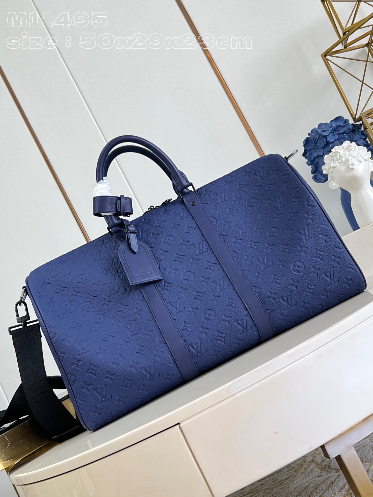 Diseñador falso
 Louis Vuitton LV Keepall Bolsos de mano Azul Taurillon Cuero de vaca M11495