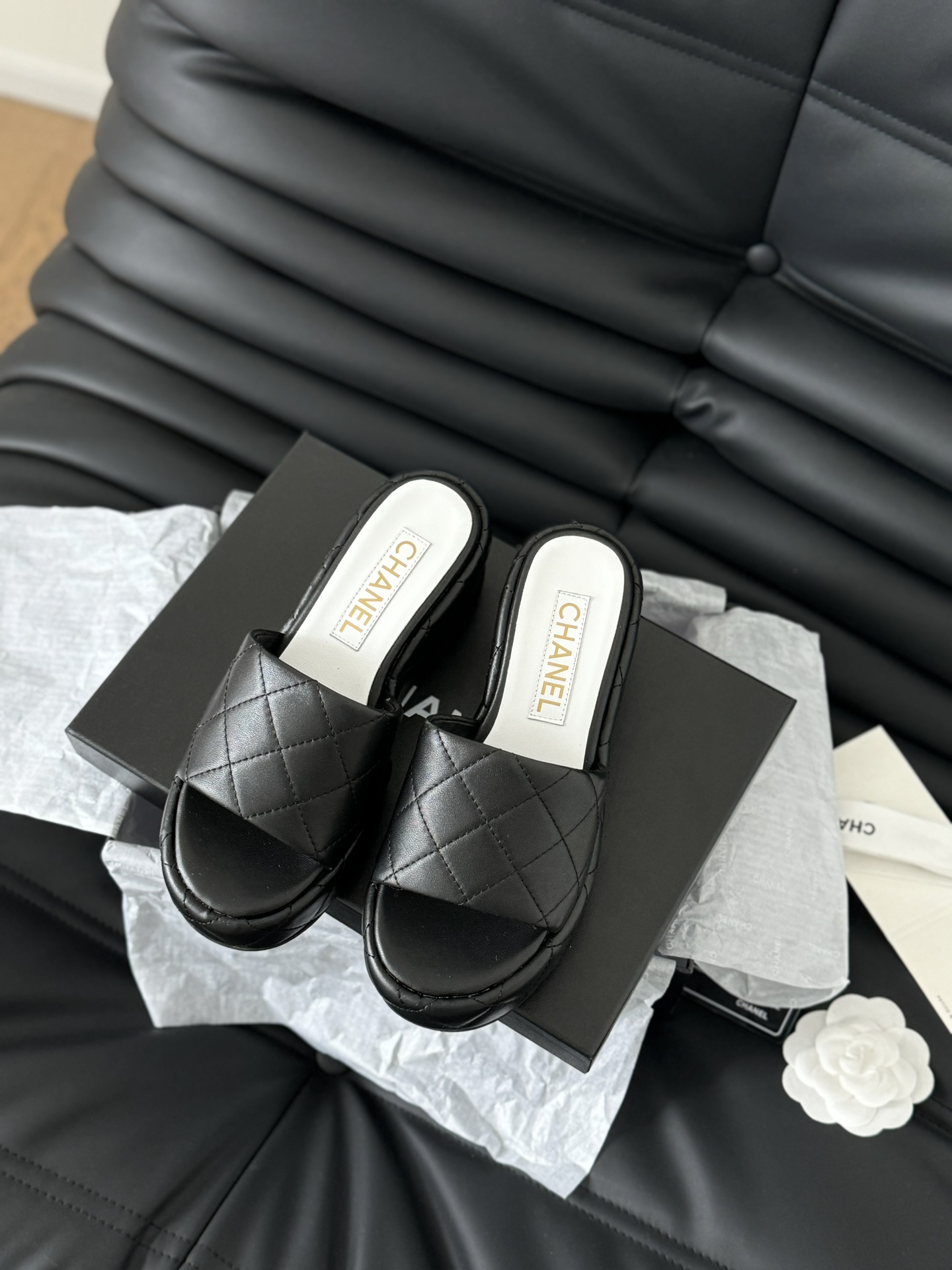 Chanel Shoes Sandals Slippers Lambskin Sheepskin Silk Summer Collection