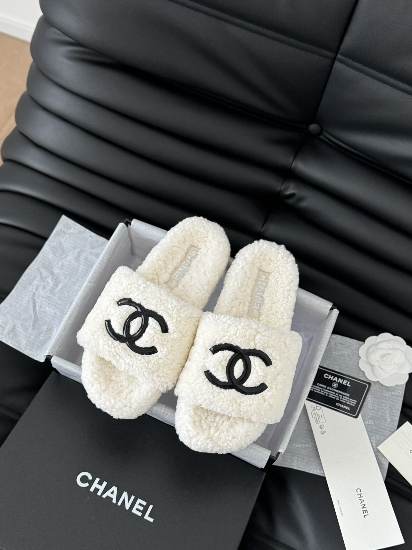 Chanel Jakość lustra
 Buty Letnie kapcie Guma Wełna Kolekcja jesienna/zima Casual