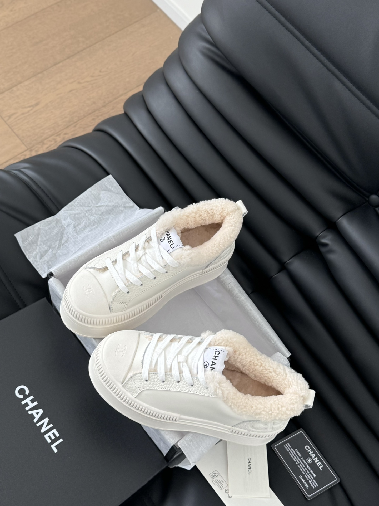 Chanel Haute Couture Classic Luxury Leather Shoe Loafer Shoes Ref 6