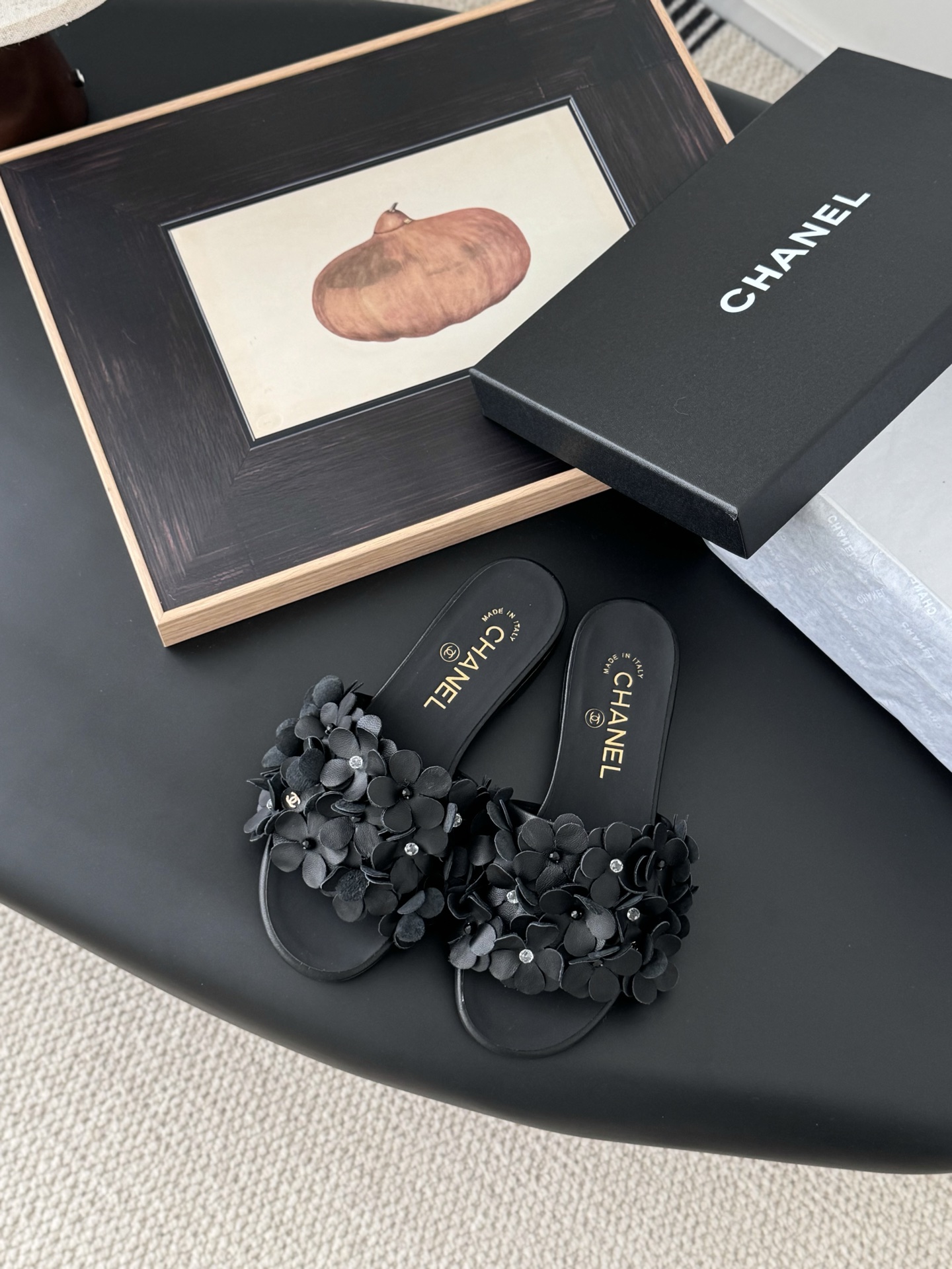 Chanel Chanel 25P新款山茶花拖鞋
