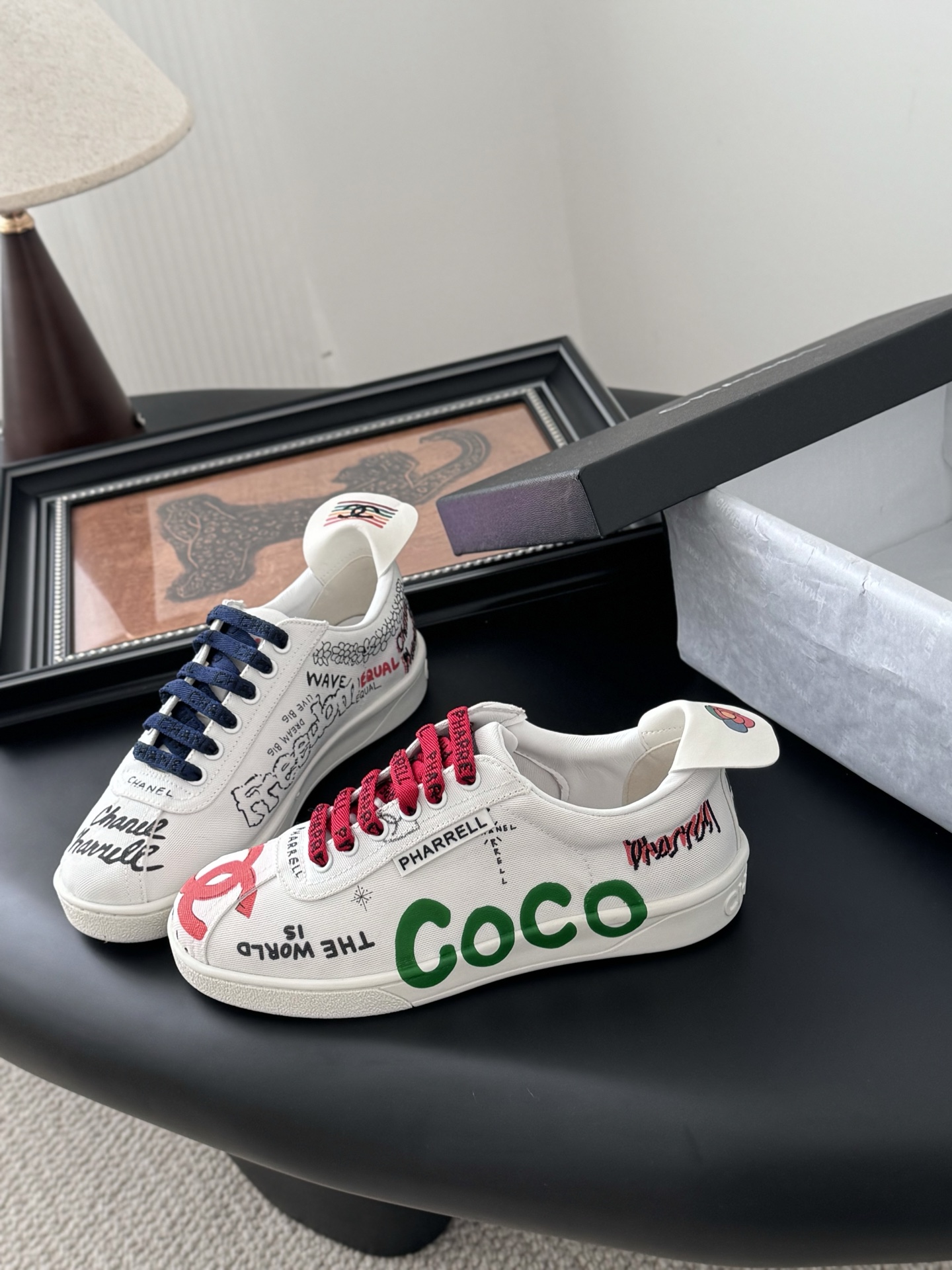 Chanel Graffiti Print Lace-Up Sneakers. Iconic, Stylish, and Comfortable. 4 i1741617517245 8779 0 1
