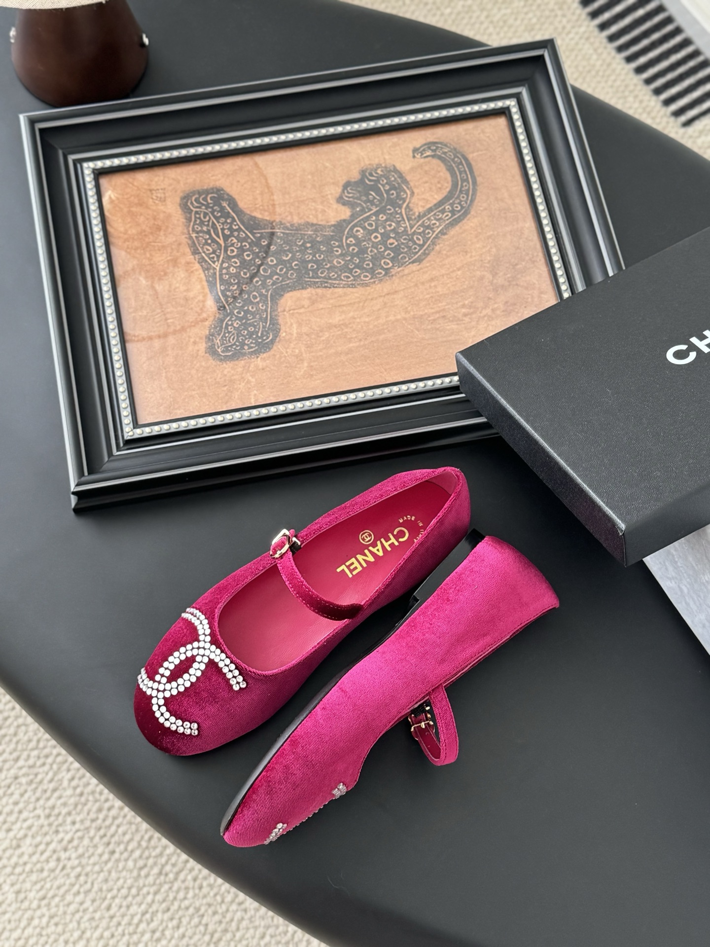 Chanel Women's Velvet Loafers with Rhinestone CC Logo - Bordeaux 6 i1741618879664 5313 0 3