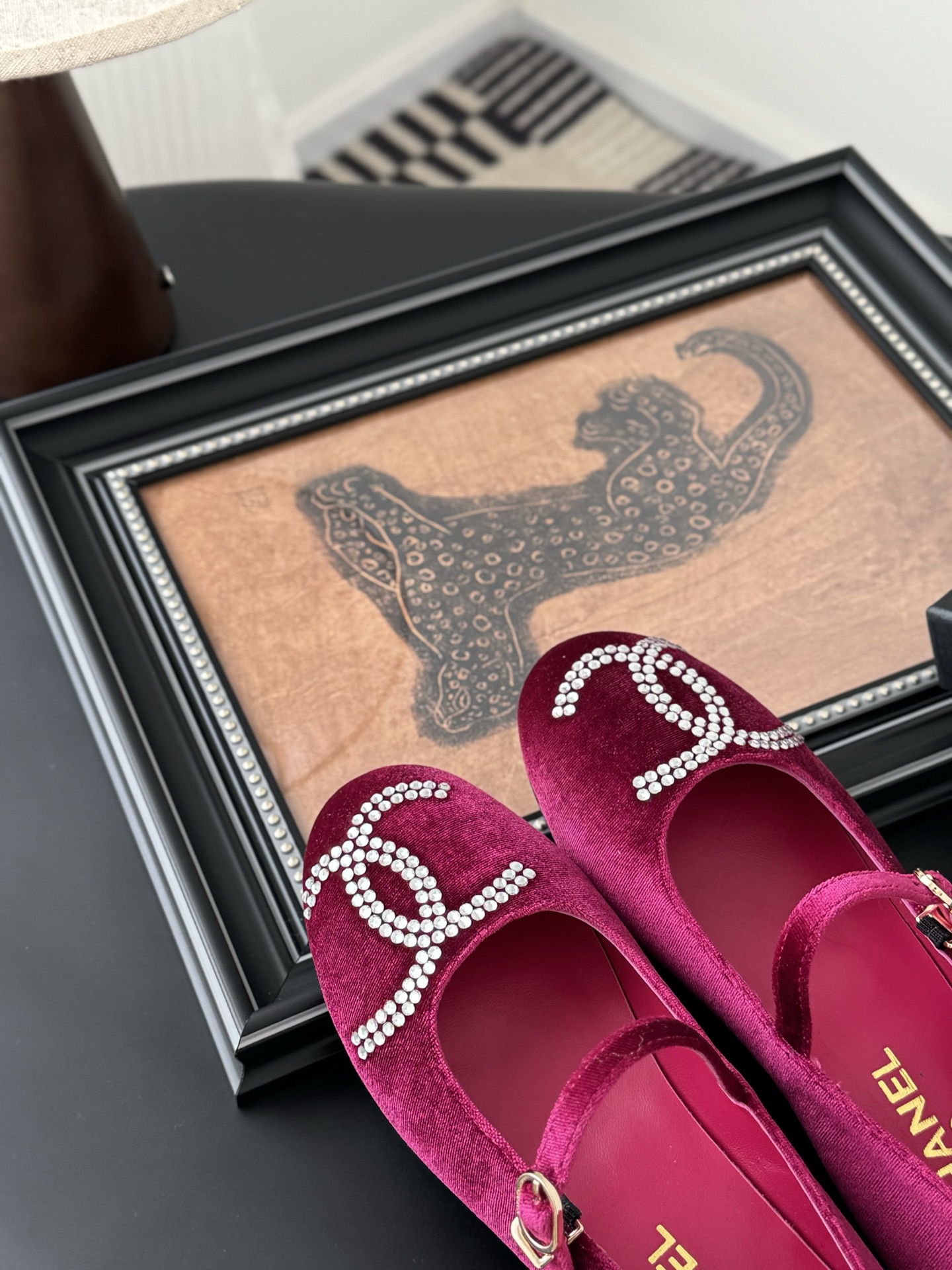 Chanel Women's Velvet Loafers with Rhinestone CC Logo - Bordeaux 8 i1741618879737 4050 0 6