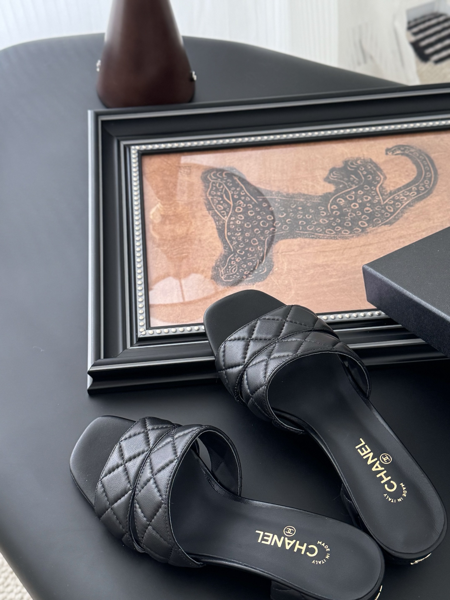 Chanel Black Quilted Leather Heeled Sandals Mules Slides, Size 35-39 8 i1741713476763 9483 0 6