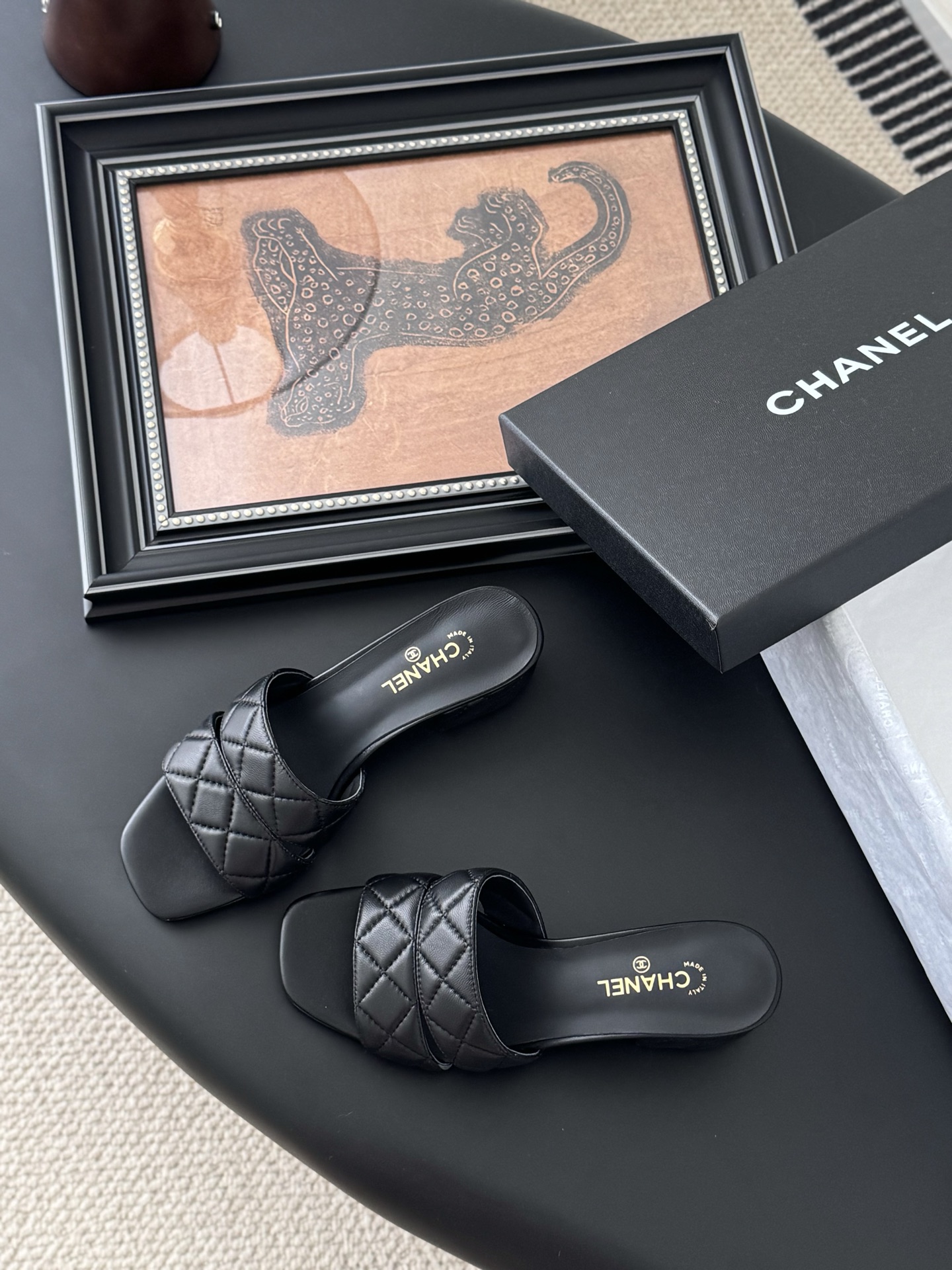 Chanel Black Quilted Leather Heeled Sandals Mules Slides, Size 35-39 7 i1741713476853 7141 0 5