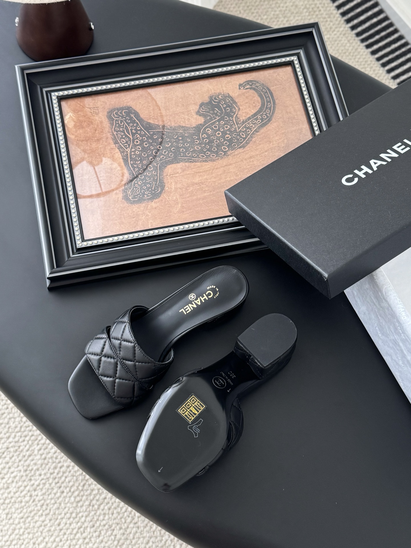 Chanel Black Quilted Leather Heeled Sandals Mules Slides, Size 35-39 6 i1741713476863 9949 0 4