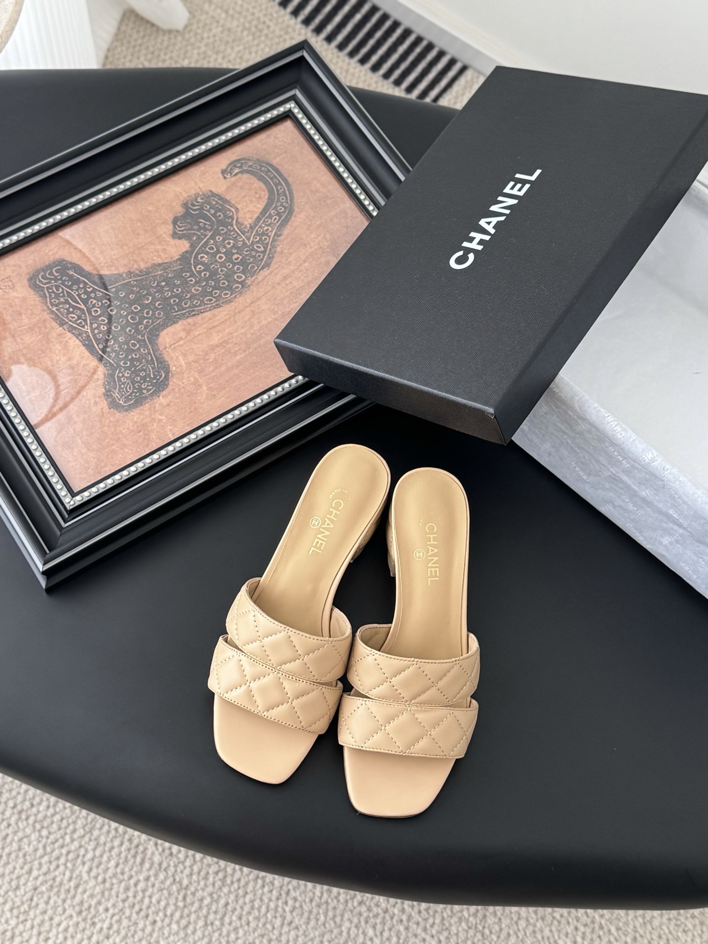Elegant Chanel Quilted Leather Heeled Sandals in Beige, Sizes 35-39 3 i1741713501186 2780 0 0