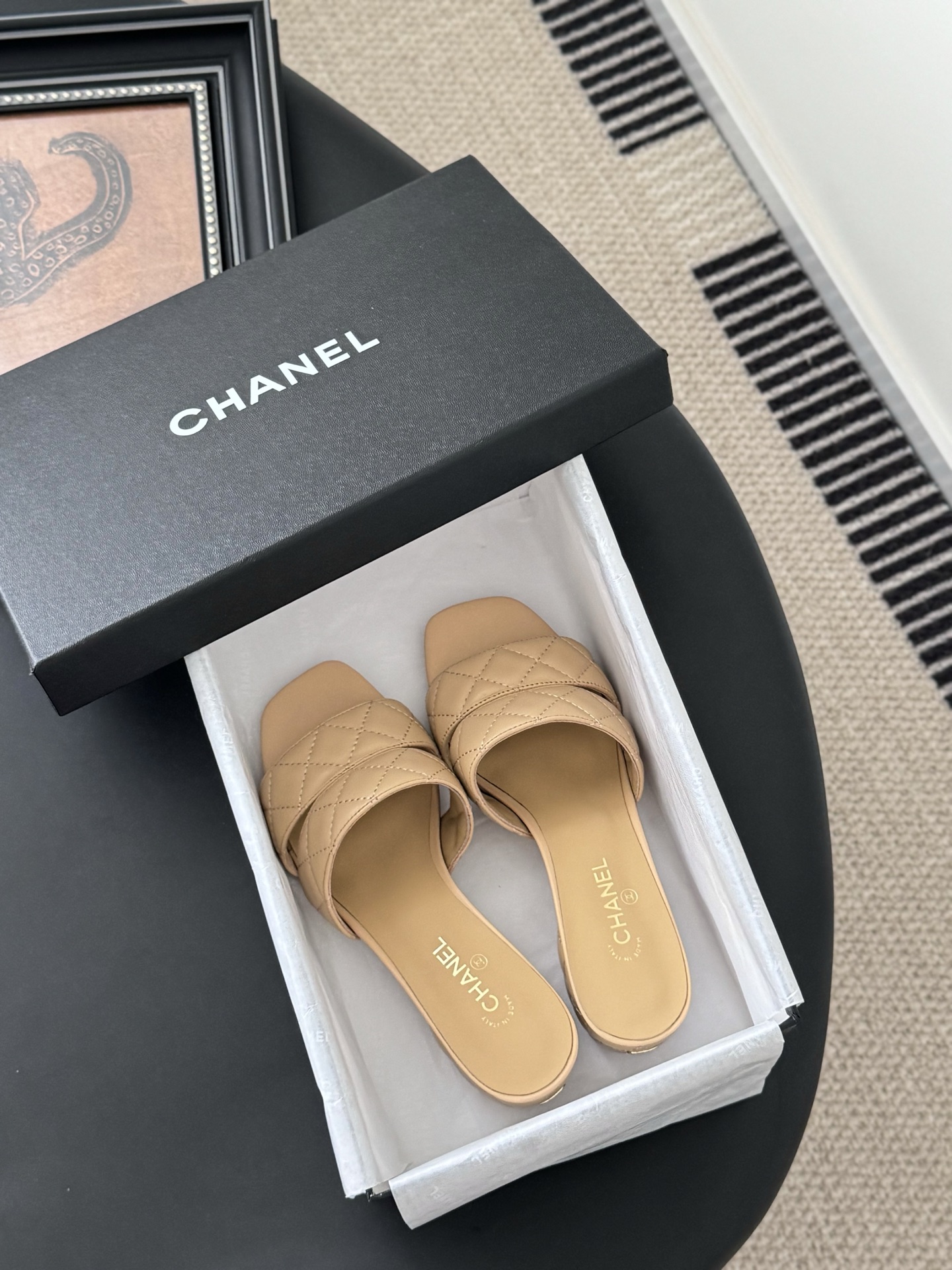 Elegant Chanel Quilted Leather Heeled Sandals in Beige, Sizes 35-39 10 i1741713501284 6942 0 8