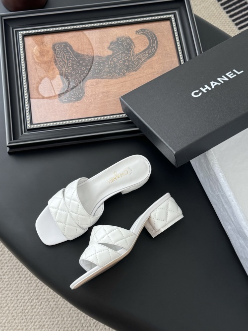 Chanel White Quilted Leather Heeled Sandals, Spring-Summer Collection 23 Chanel White Quilted Leather Heeled Sandals, Spring-Summer Collection