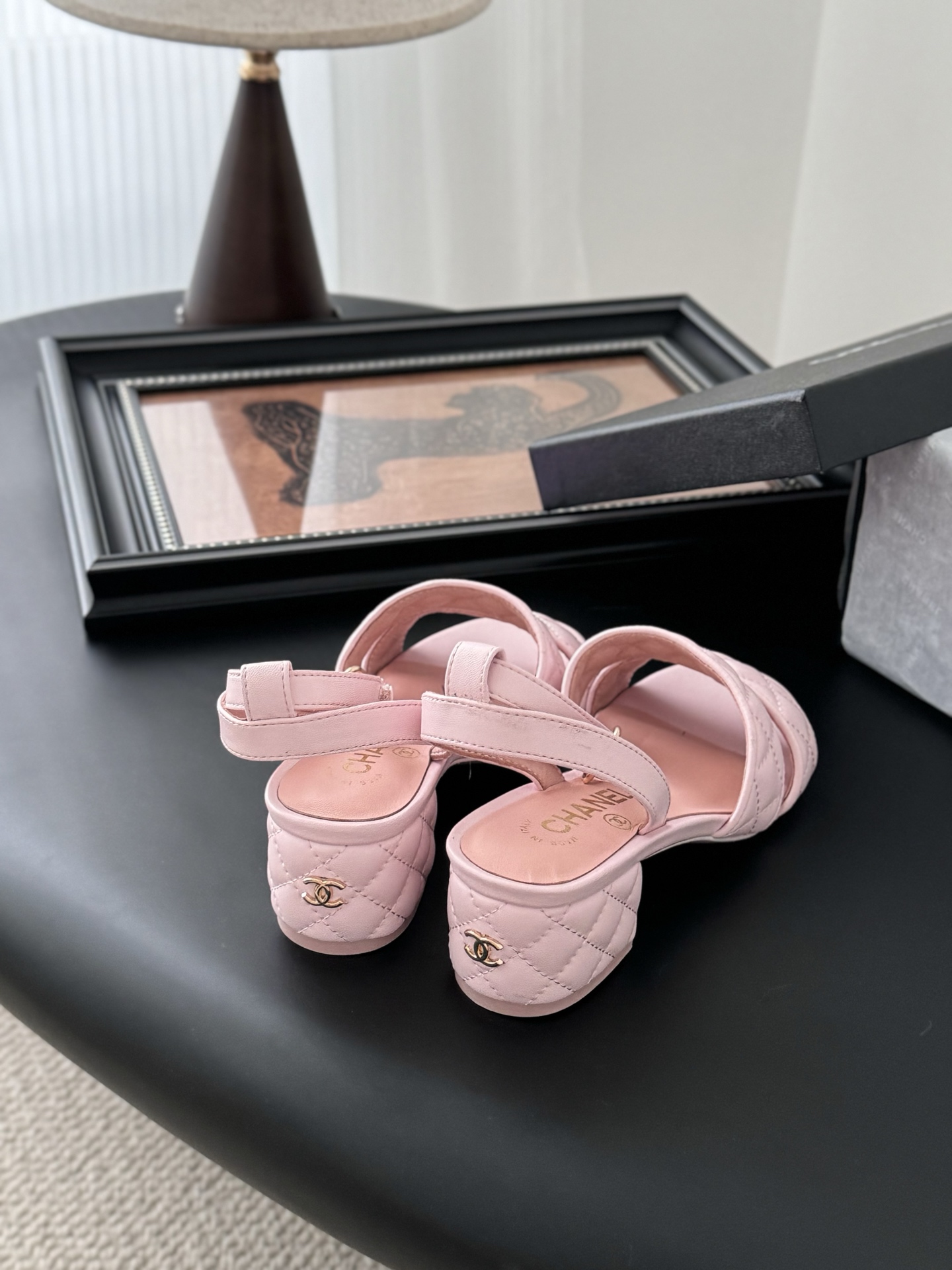 Chanel 25C Mary Jane Slingback Sandals Lambskin Pink Quilted Block Heel 5 i1742060748710 7595 0 2