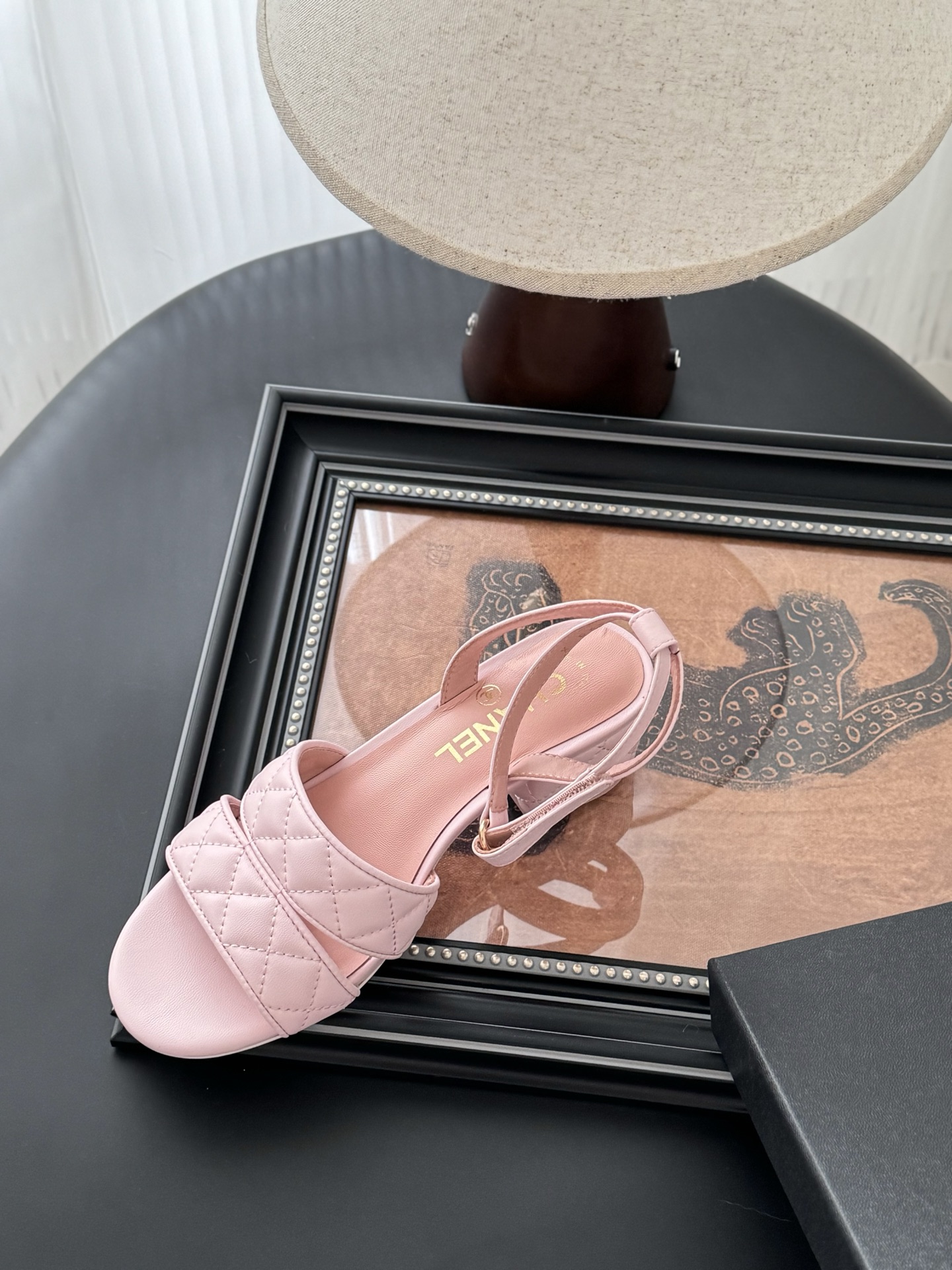 Chanel 25C Mary Jane Slingback Sandals Lambskin Pink Quilted Block Heel 9 i1742060762292 295 0 0