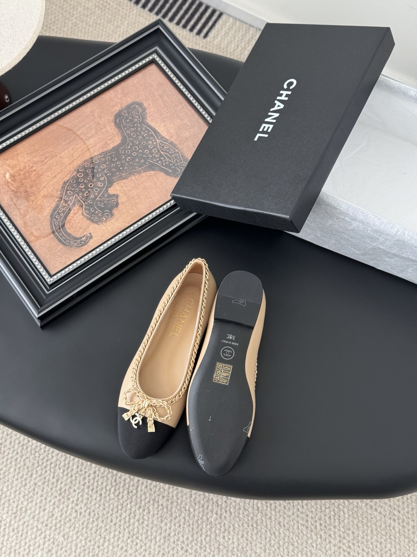 Chanel 25K Chain Detail Ballerinas, Classic Round Toe Design 5 i1743777466533 7170 0 3