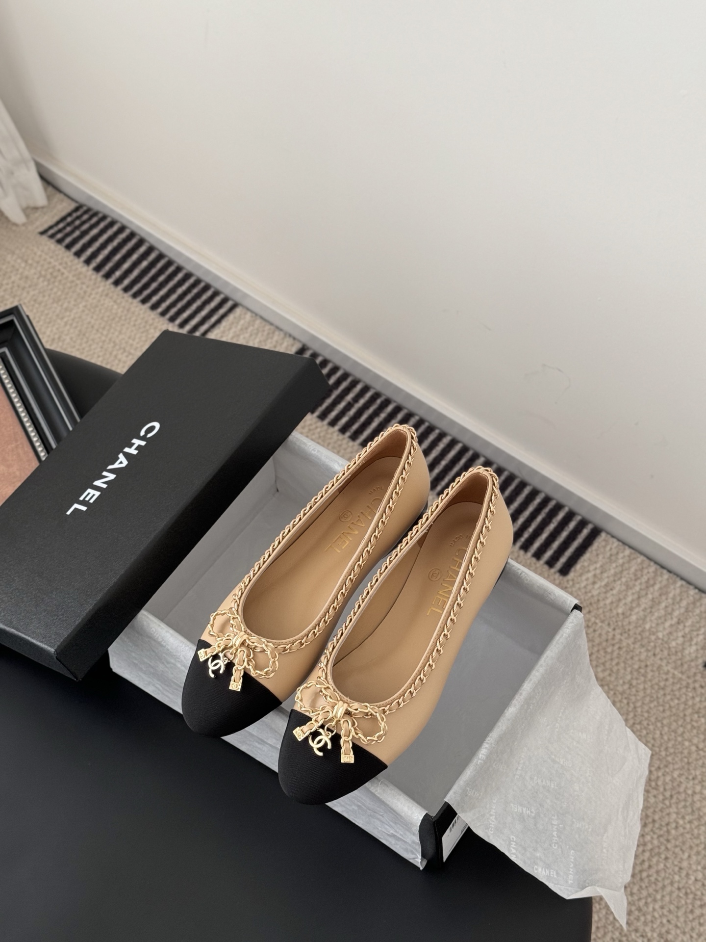 Chanel 25K Chain Detail Ballerinas, Classic Round Toe Design 10 i1743777466543 7318 0 8
