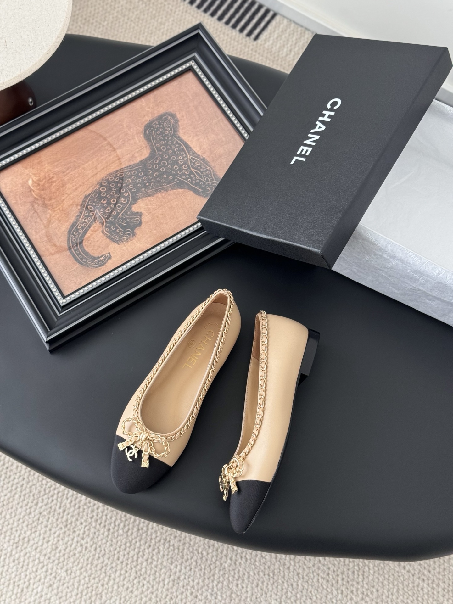 Chanel 25K Chain Detail Ballerinas, Classic Round Toe Design 1 Chanel 25K Chain Detail Ballerinas, Classic Round Toe Design