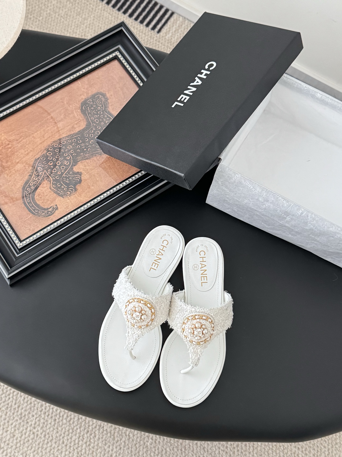 Chanel Women's White Lambskin Classic Thong Sandals 3 i1743857956995 8928 0 0