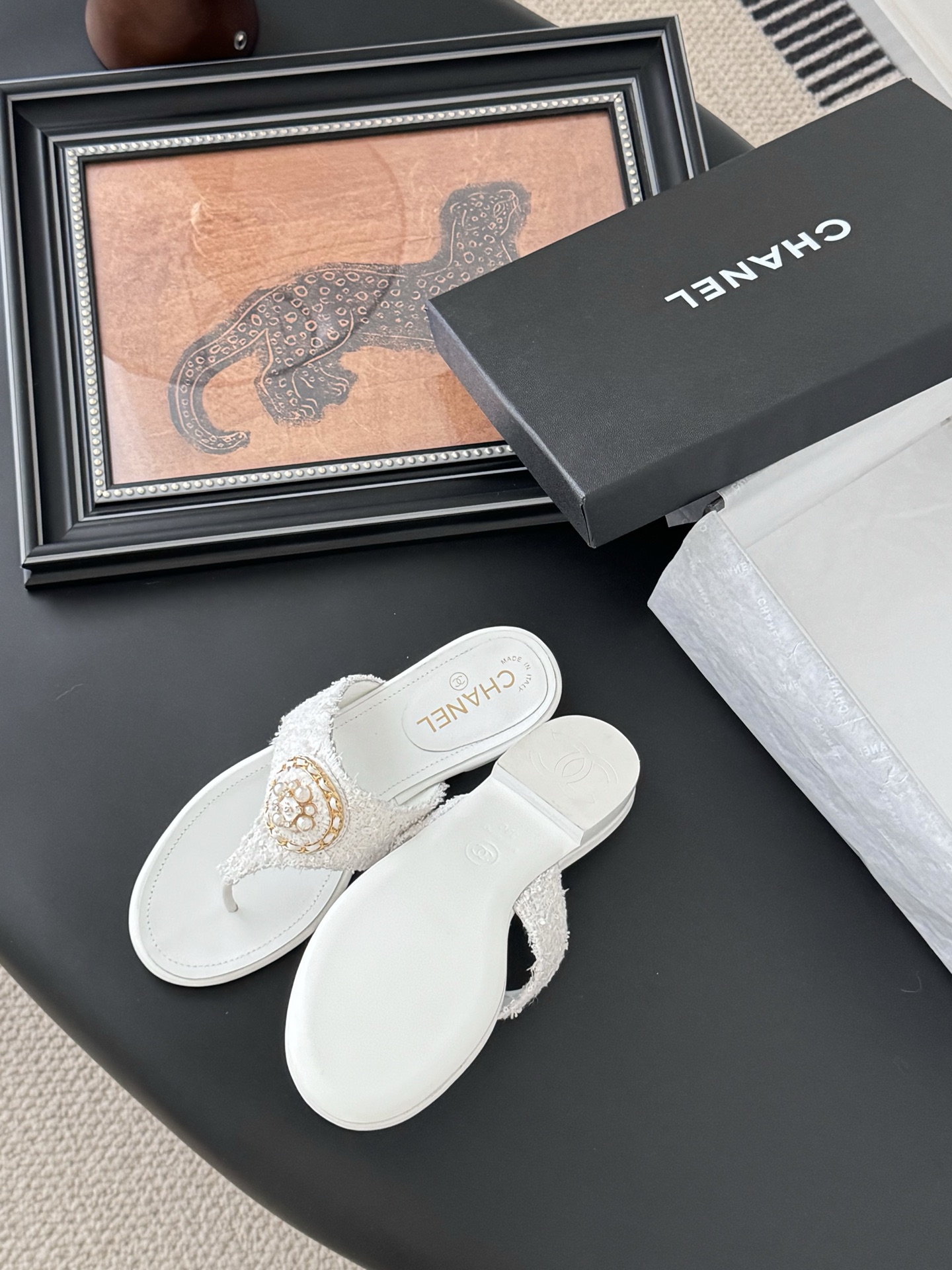Chanel Women's White Lambskin Classic Thong Sandals 7 i1743857957076 142 0 4