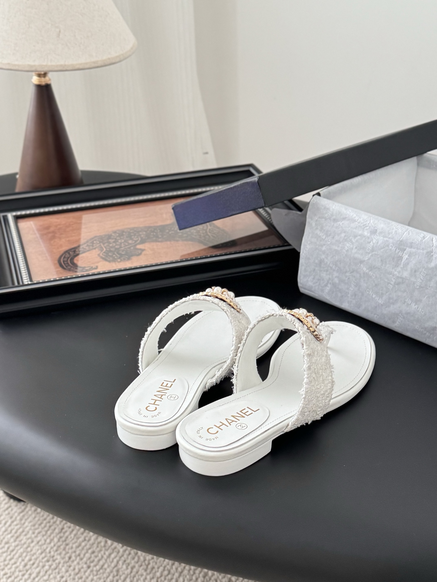 Chanel Women's White Lambskin Classic Thong Sandals 5 i1743857959702 8345 0 2