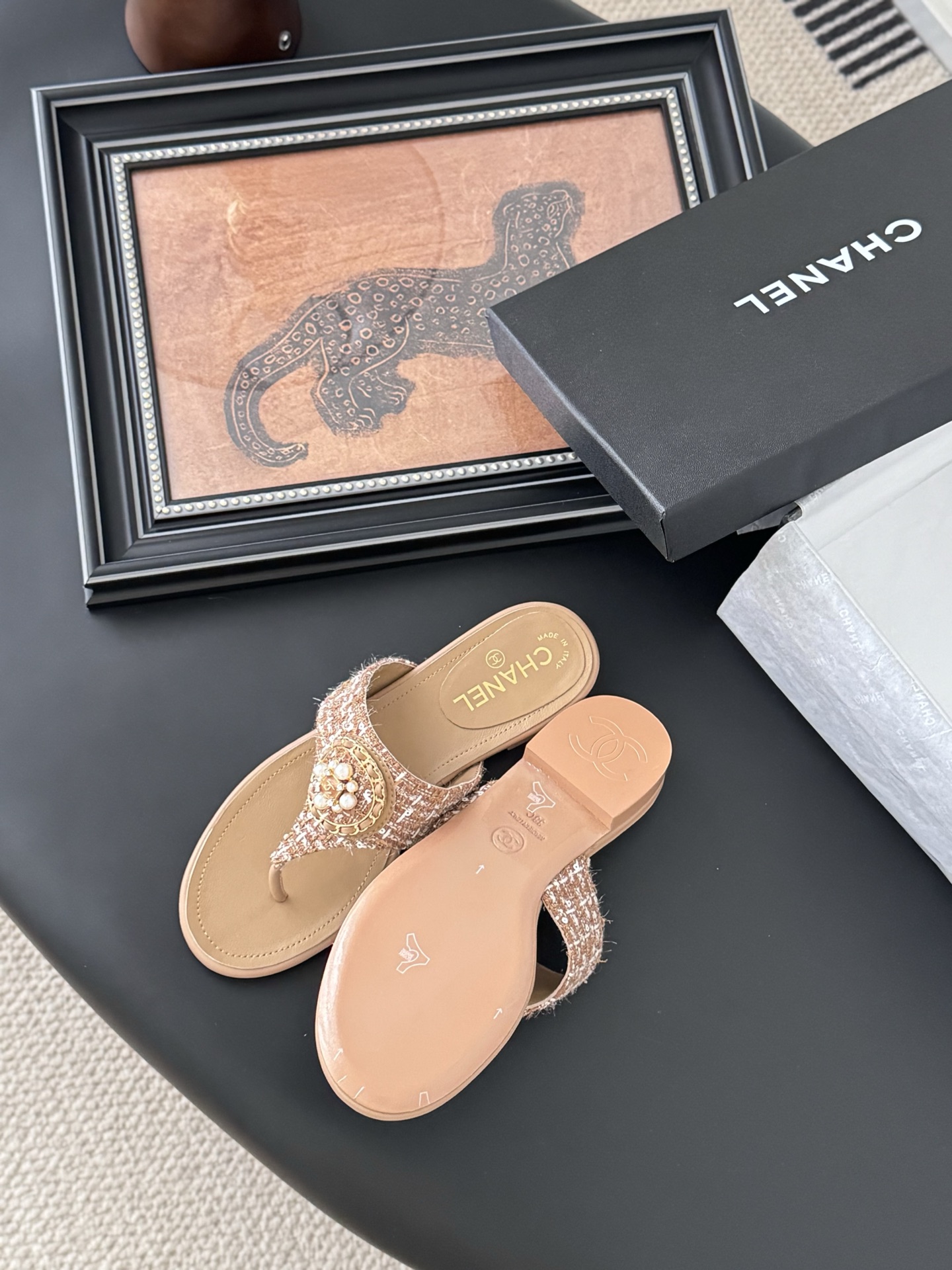 Chanel Classic Thong Sandals,Lambskin,Gold Metal Detailing, Perfect for Spring/Summer 6 i1743857993908 4939 0 4
