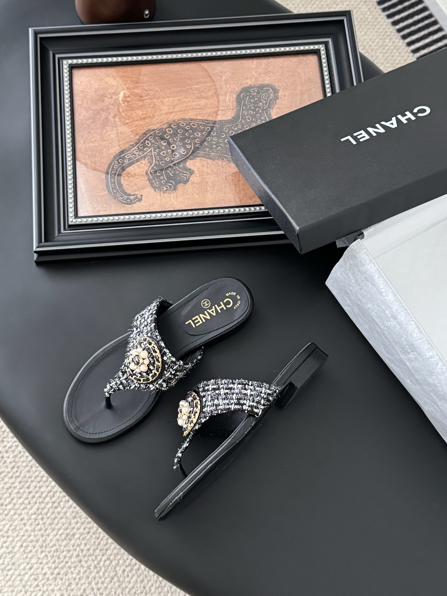 Chanel Classic T-Strap Sandals with Tweed and Pearl Embellishments 5 i1743858009732 8274 0 3